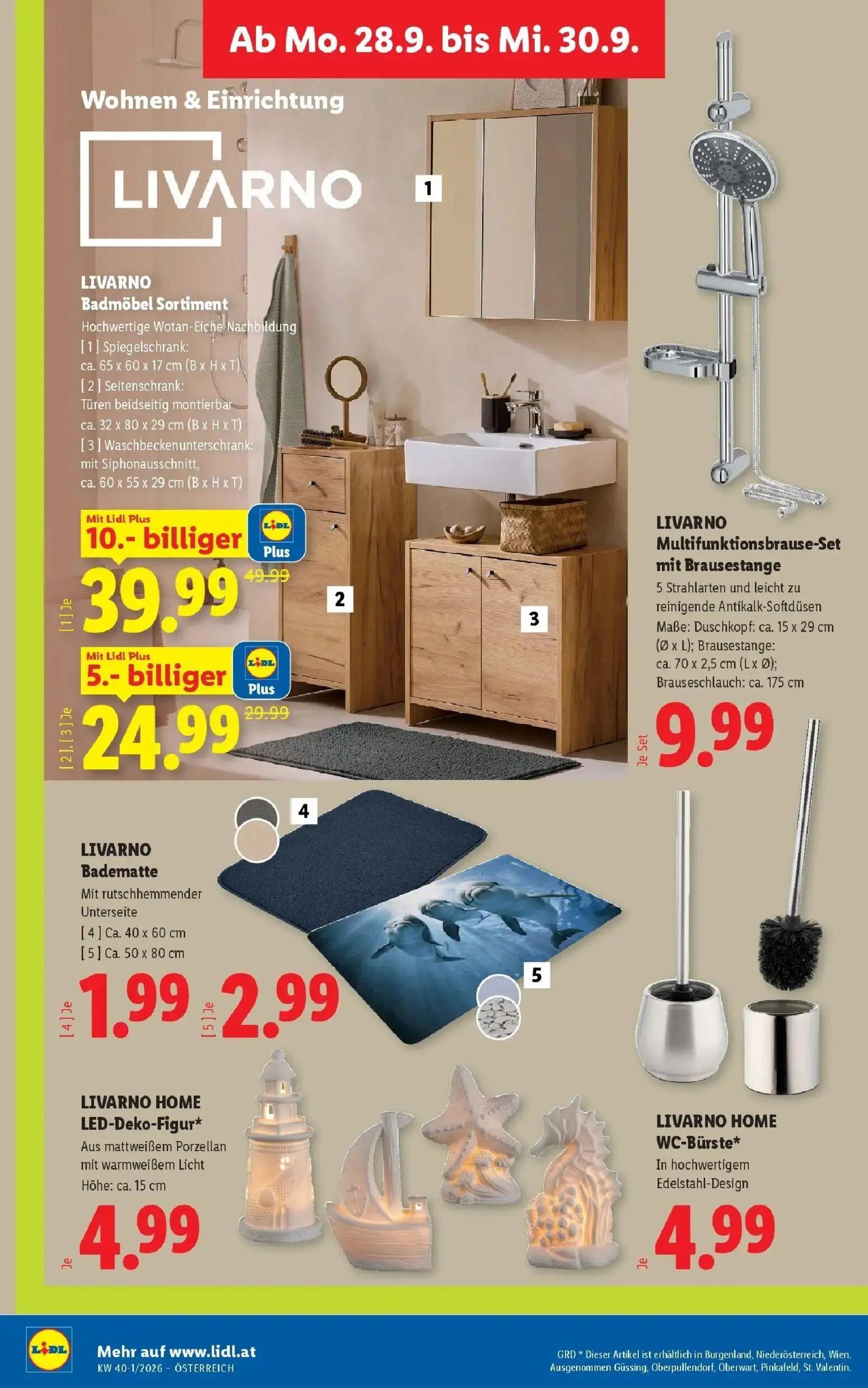 Lidl Prospekt, Seite 33 von 55 — LIVARNO Badmöbel Sortiment Spiegelschrank, LIVARNO Badmöbel Sortiment Seitenschrank, LIVARN…