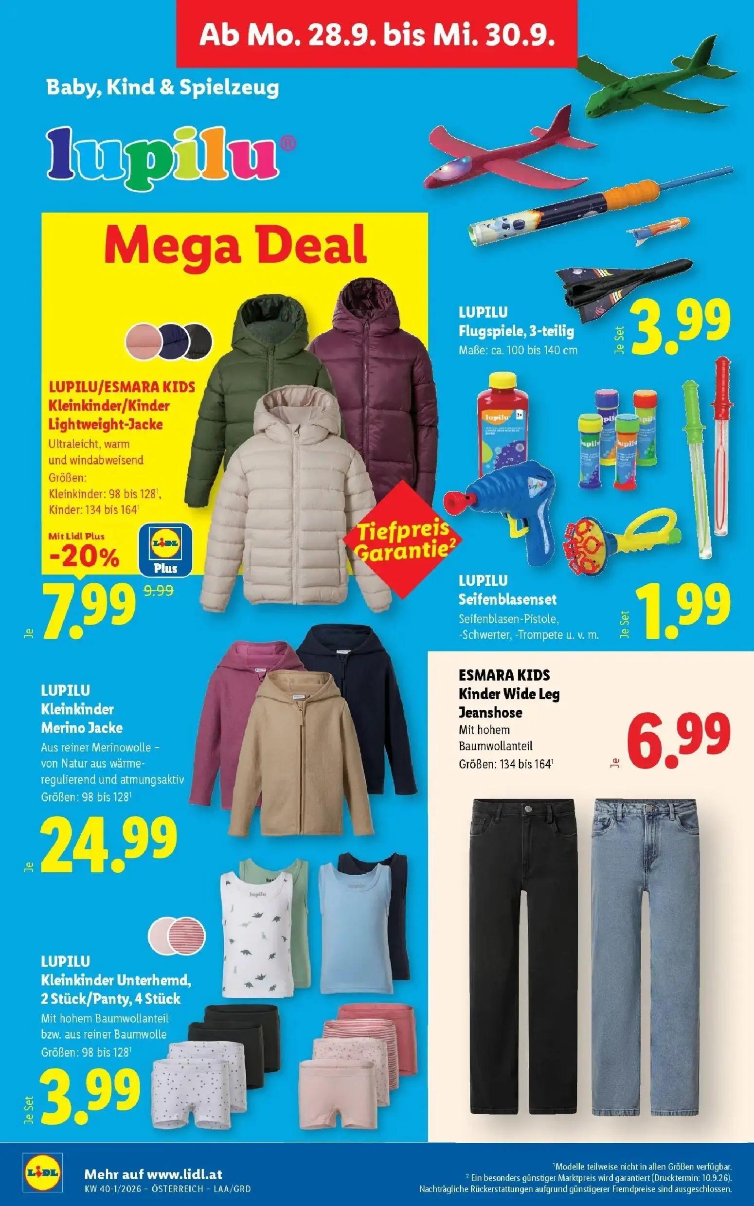 Lidl Prospekt, Seite 35 von 55 — LUPILU/ESMARA KIDS Kleinkinder/Kinder Lightweight-Jacke, LUPILU Flugspiele, 3-teilig, LUPIL…
