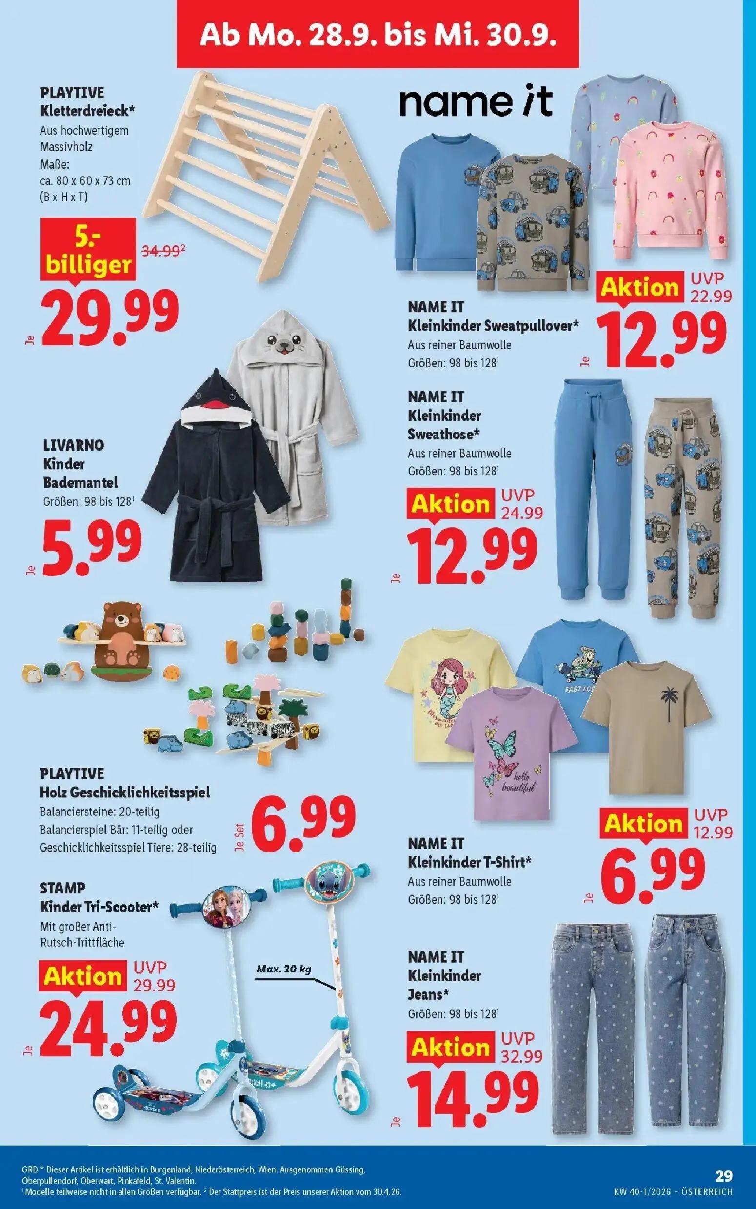 Lidl Prospekt, Seite 36 von 55 — NAME IT Kleinkinder Jeans*, NAME IT Kleinkinder Sweathose*, NAME IT Kleinkinder Sweatpullov…