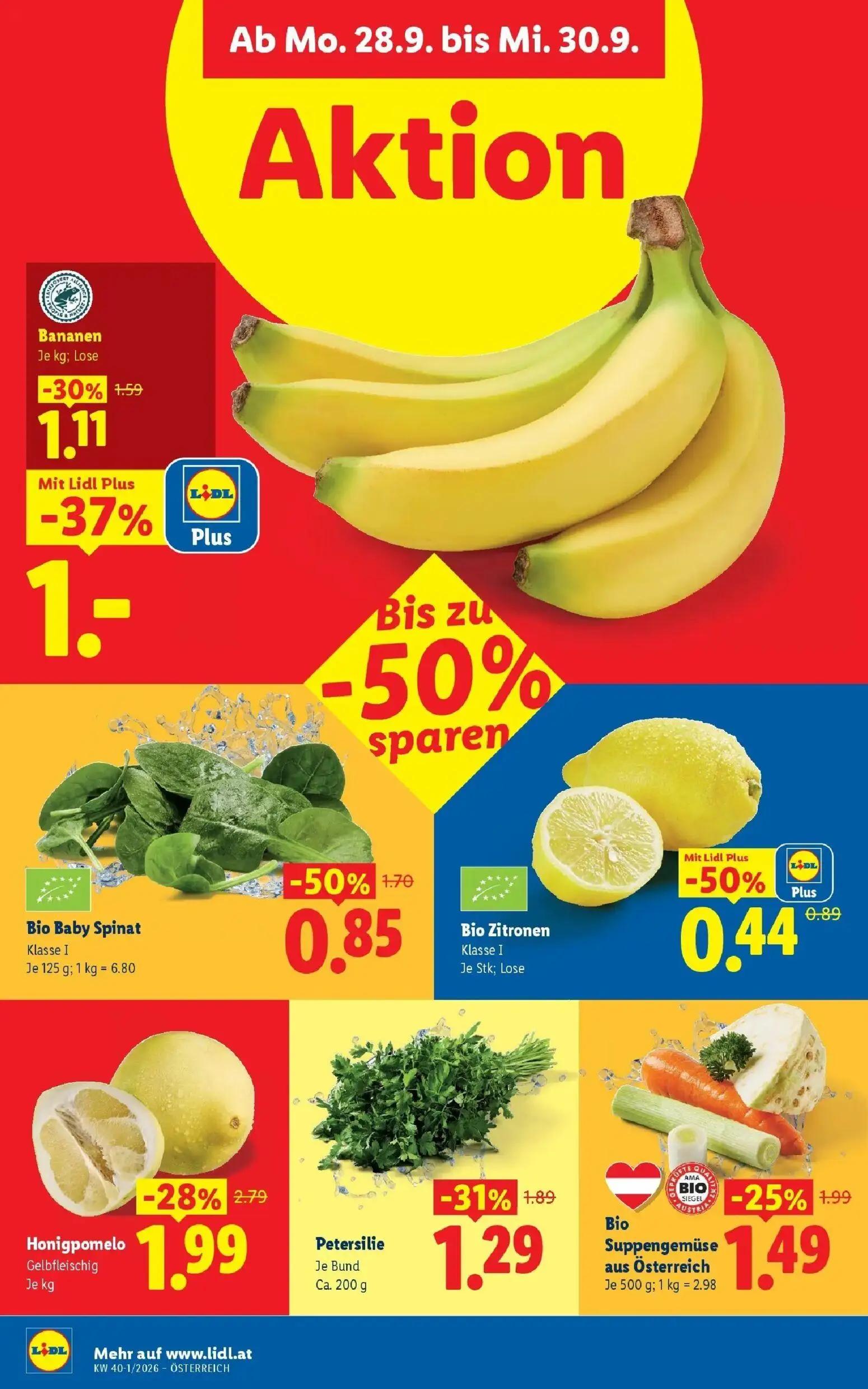 Lidl Prospekt, Seite 45 von 55 — Bio Baby Spinat, Honigpomelo, Petersilie