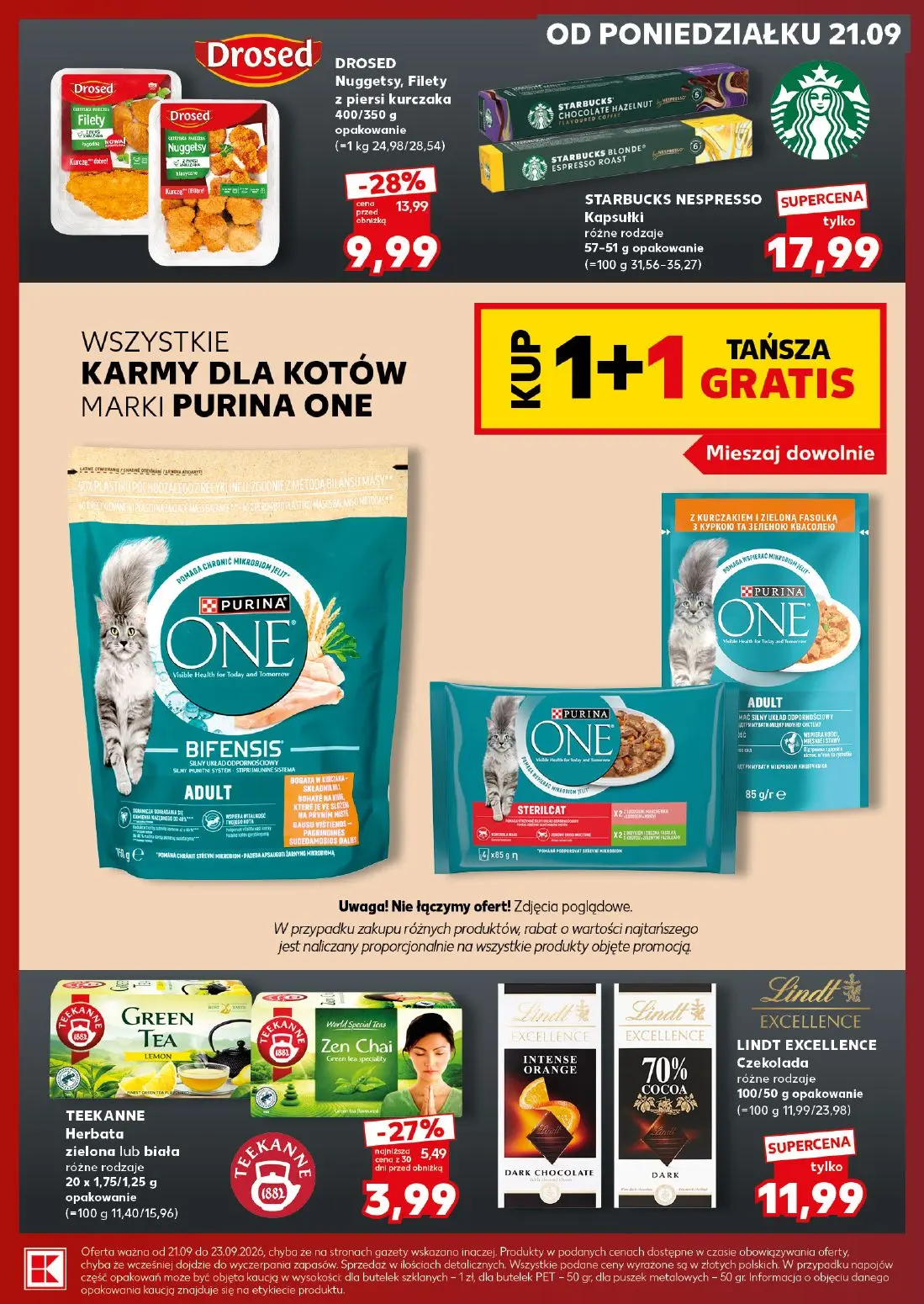 Kaufland gazetka, strona 3 z 30 — DROSED Nuggetsy, Filety z piersi kurczaka, TEEKANNE Herbata zielona lub biała, STARBUCKS N…