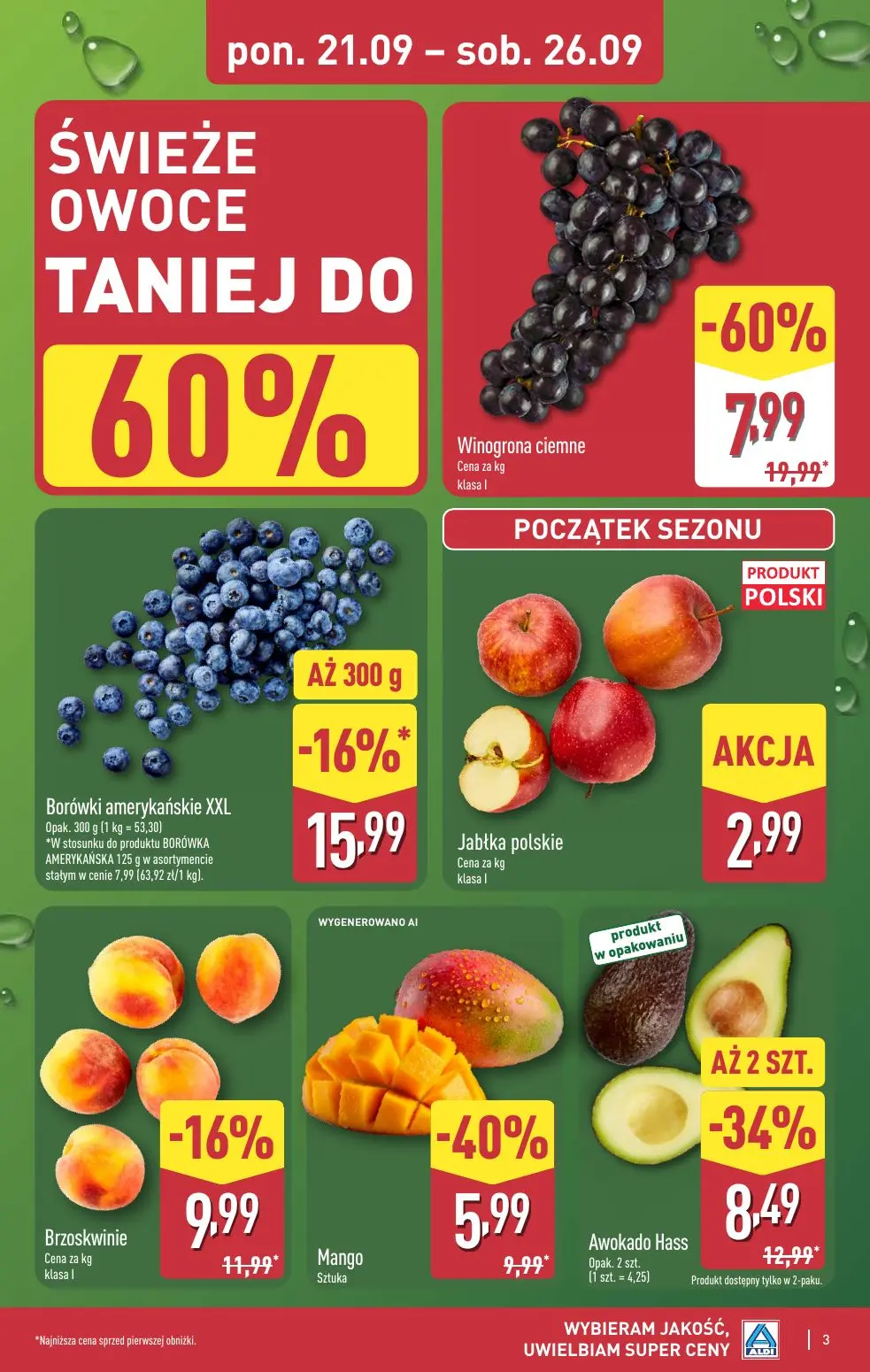 ALDI gazetka, strona 3 z 48 — Winogrona ciemne, Awokado Hass, Mango