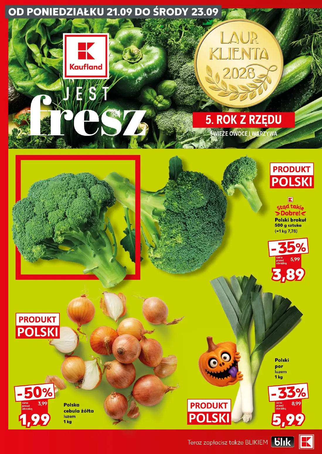 Kaufland gazetka, strona 4 z 30 — Polski por, Polski brokuł, Polska cebula żółta