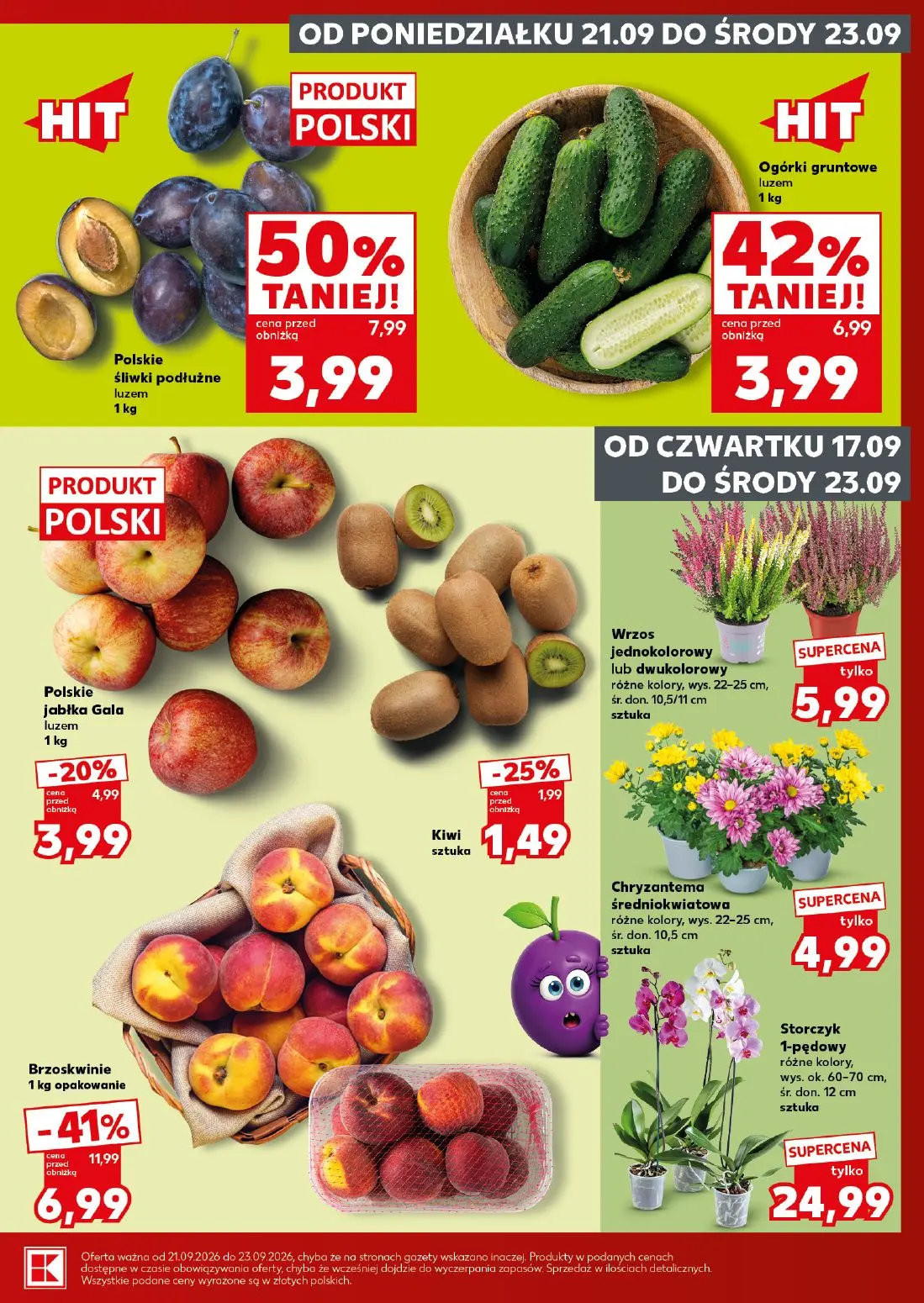 Kaufland gazetka, strona 5 z 30 — Brzoskwinie, Polskie śliwki podłużne luzem, Ogórki gruntowe luzem