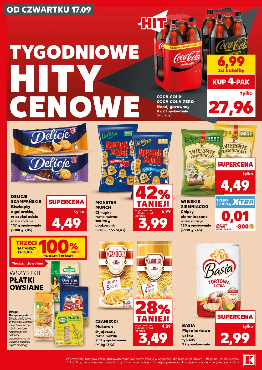 Kaufland gazetka, strona 8 z 30 — MONSTER MUNCH Chrupki, CZANIECKI Makaron 5-jajeczny, COCA-COLA, COCA-COLA ZERO Napój gazow…