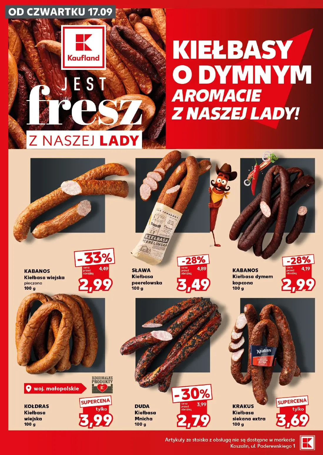 Kaufland gazetka, strona 10 z 30 — KABANOS Kiełbasa wiejska pieczona, SŁAWA Kiełbasa peerelowska, KABANOS Kiełbasa dymem kop…