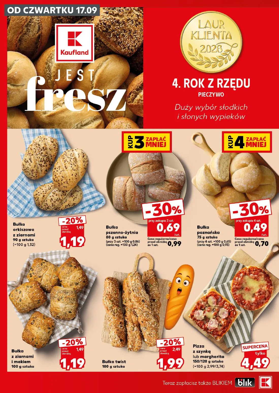 Kaufland gazetka, strona 12 z 30 — Bułka twist, Bułka orkiszowa z ziarnami, Bułka pszenno-żytnia