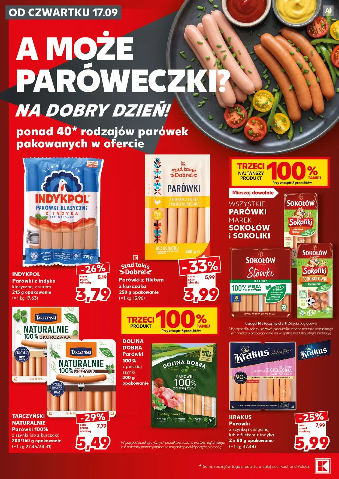 Kaufland gazetka, strona 16 z 30 — TARCZYŃSKI NATURALNIE Parówki 100% z szynki lub z kurczaka, Stąd takie >Dobre!< Parówki z…