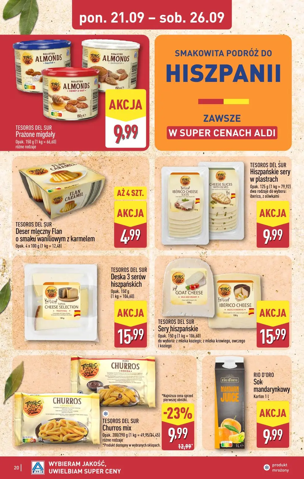 ALDI gazetka, strona 20 z 48 — TESOROS DEL SUR Churros mix, TESOROS DEL SUR Prażone migdały, TESOROS DEL SUR Deser mleczny F…
