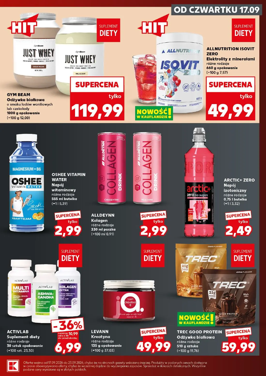 Kaufland gazetka, strona 21 z 30 — ACTIVLAB Suplement diety różne rodzaje, GYM BEAM Odżywka białkowa o smaku lodów waniliowy…