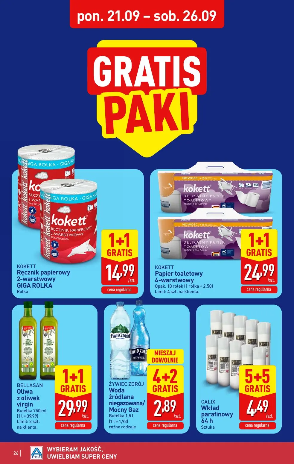 ALDI gazetka, strona 26 z 48 — KOKETT Ręcznik papierowy 2-warstwowy GIGA ROLKA Rolka, KOKETT Papier toaletowy 4-warstwowy Op…