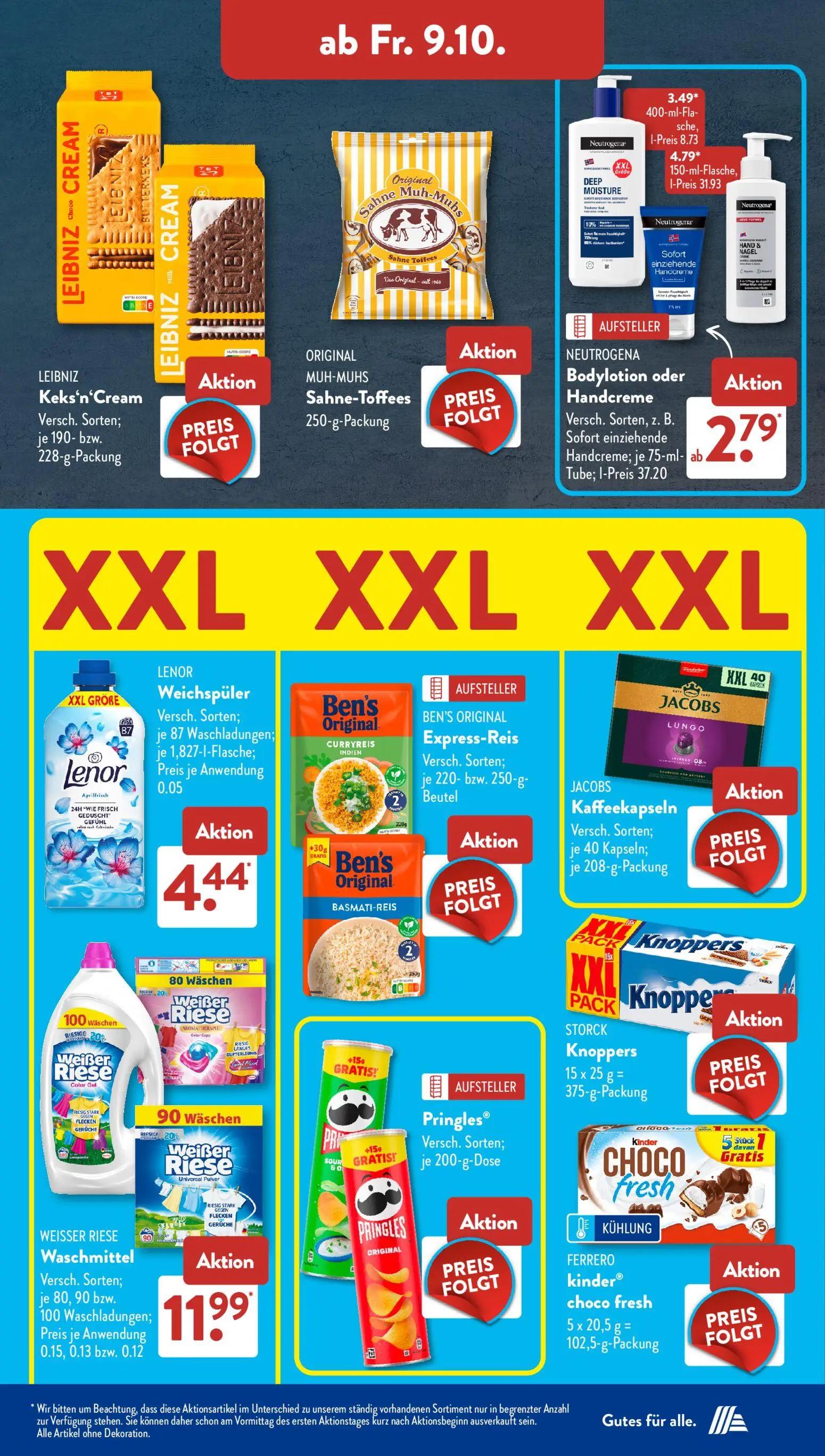 Aldi Süd Prospekt, Seite 13 von 21 — NEUTROGENA Bodylotion oder Handcreme, LENOR Weichspüler, WEISSER RIESE Waschmittel