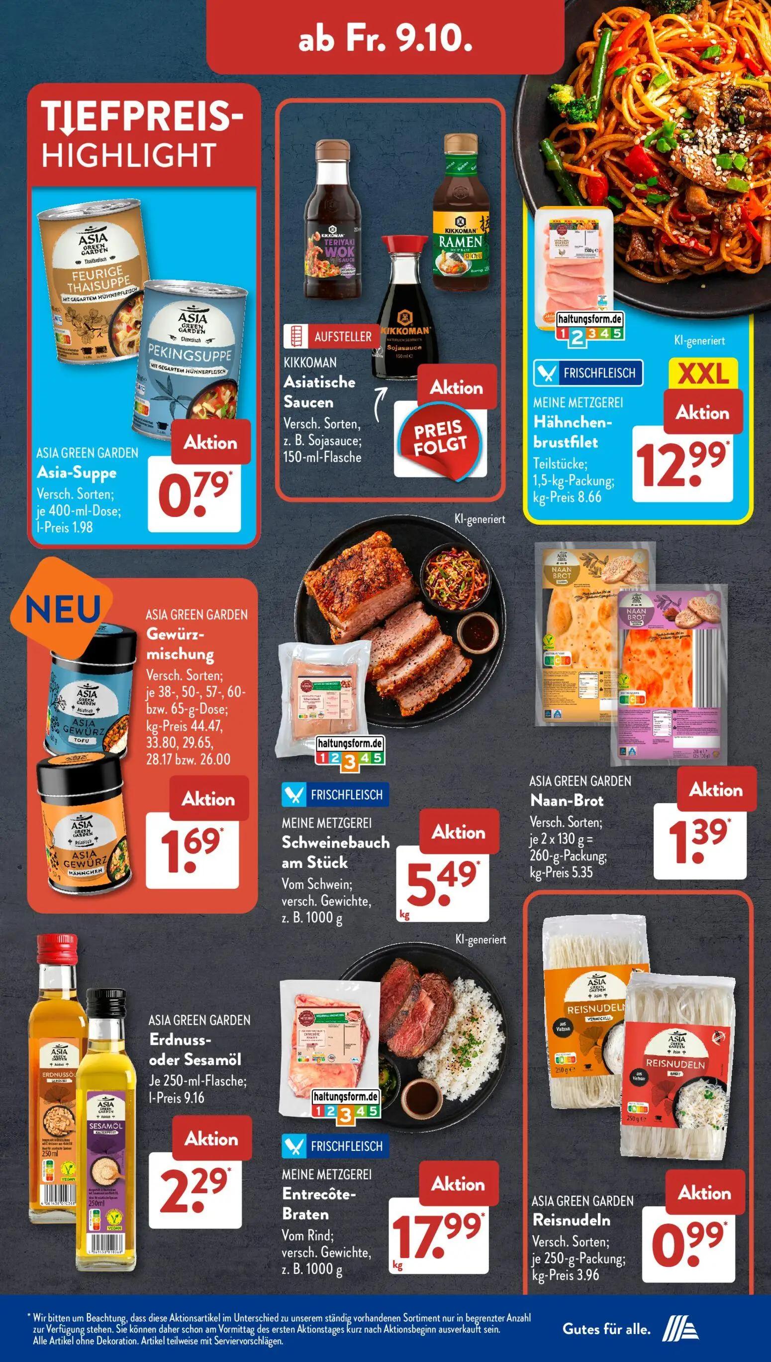 Aldi Süd Prospekt, Seite 15 von 21 — ASIA GREEN GARDEN Asia-Suppe, MEINE METZGEREI Hähnchenbrustfilet, ASIA GREEN GARDEN Gew…