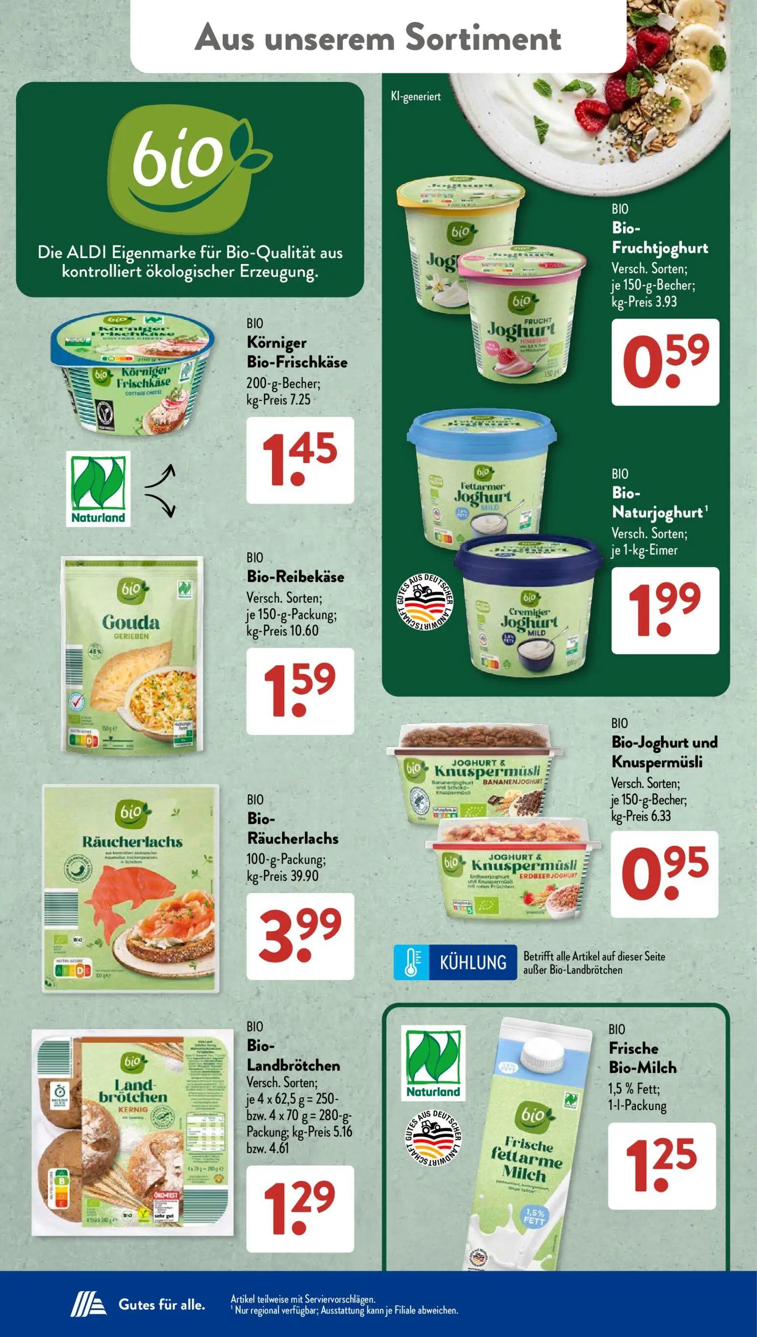 Aldi Süd Prospekt, Seite 17 von 21 — Bio-Fruchtjoghurt, Körniger Bio-Frischkäse, Bio-Naturjoghurt