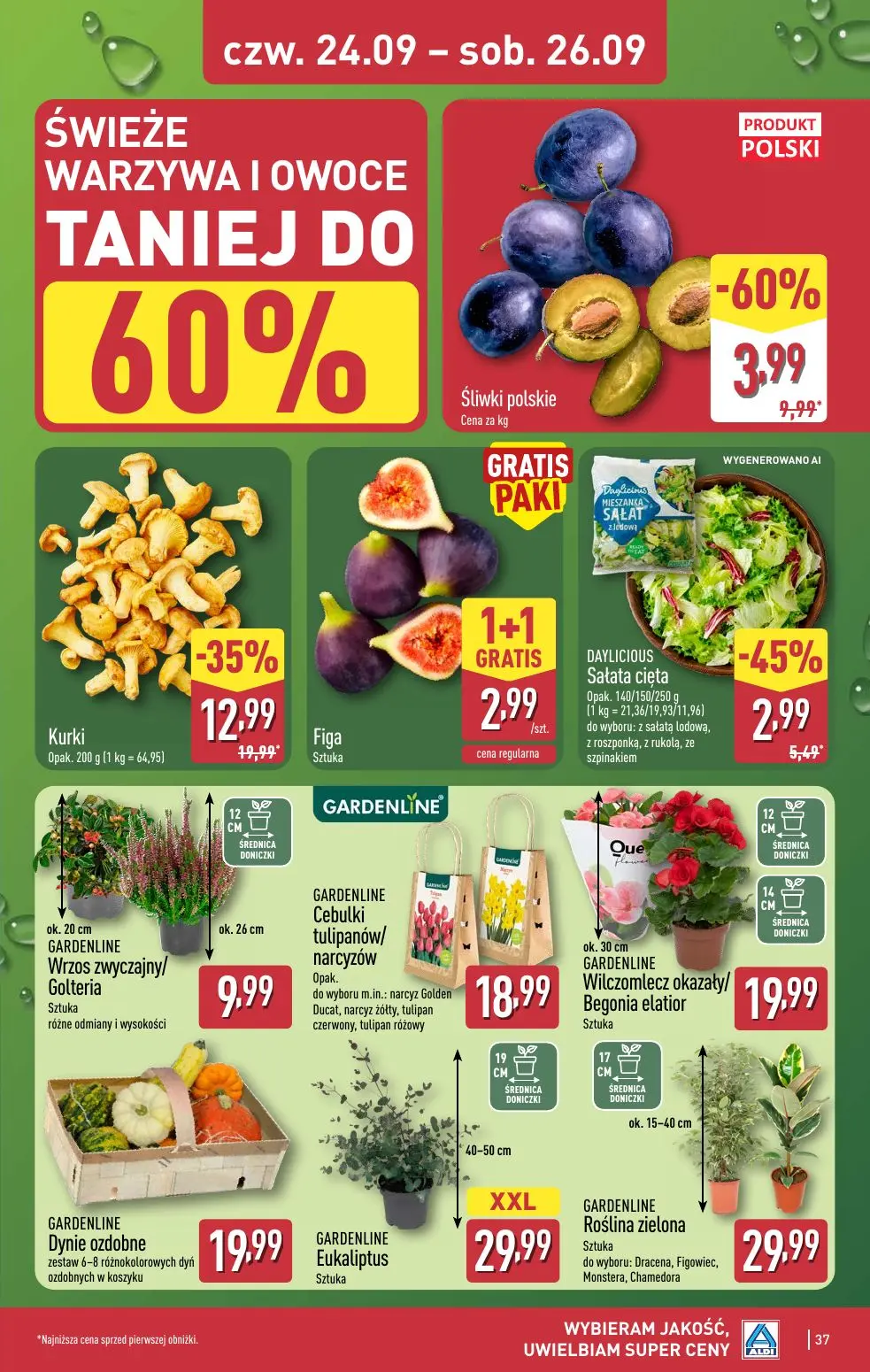 ALDI gazetka, strona 37 z 48 — Kurki, Śliwki polskie, DAYLICIOUS Sałata cięta