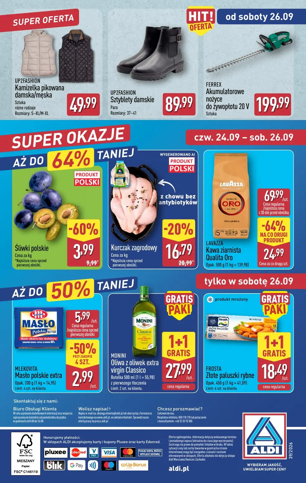 ALDI gazetka, strona 48 z 48 — LAVAZZA Kawa ziarnista Qualita Oro, Śliwki polskie, Kurczak zagrodowy