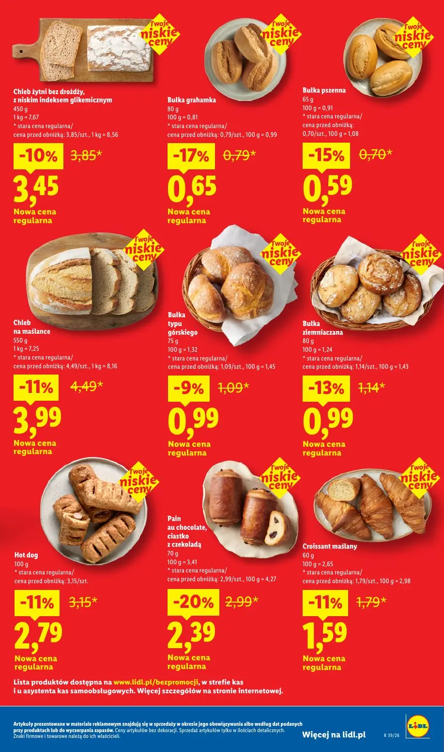 Lidl gazetka, strona 19 z 99 — Pain au chocolate, ciastko z czekoladą, Chleb na maślance, Chleb żytni bez drożdży, z niskim …