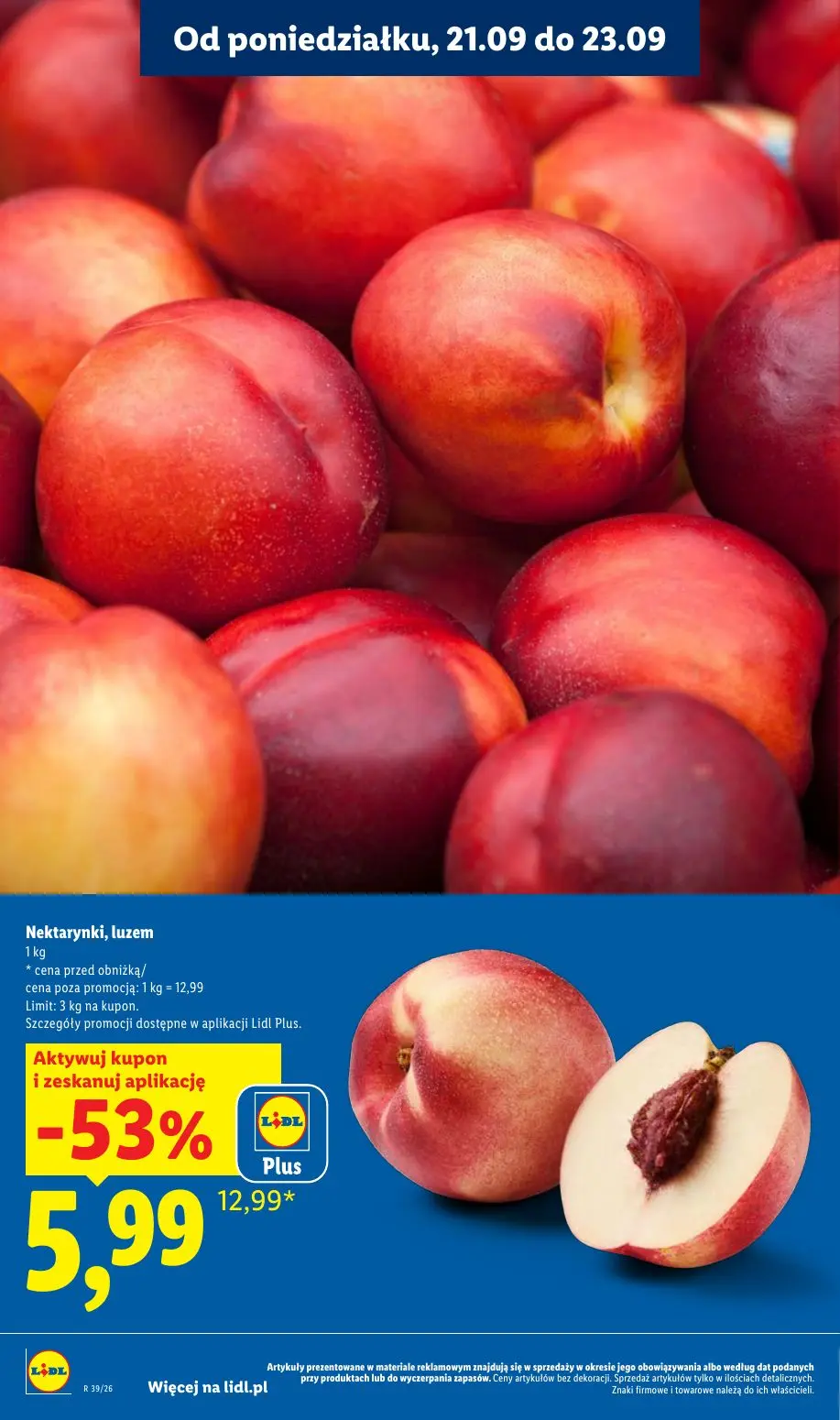 Lidl gazetka, strona 22 z 99 — Nektarynki, luzem