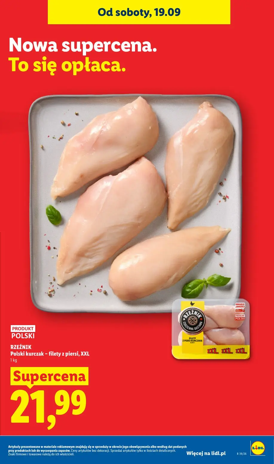 Lidl gazetka, strona 27 z 99 — Polski kurczak - filety z piersi, XXL