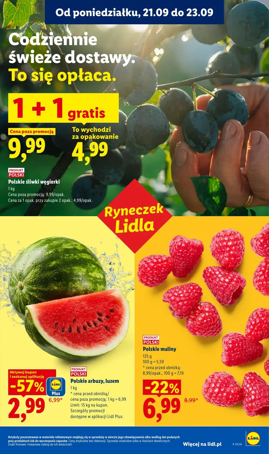 Lidl gazetka, strona 33 z 99 — Polskie śliwki węgierki, Polskie arbuzy, luzem, Polskie maliny