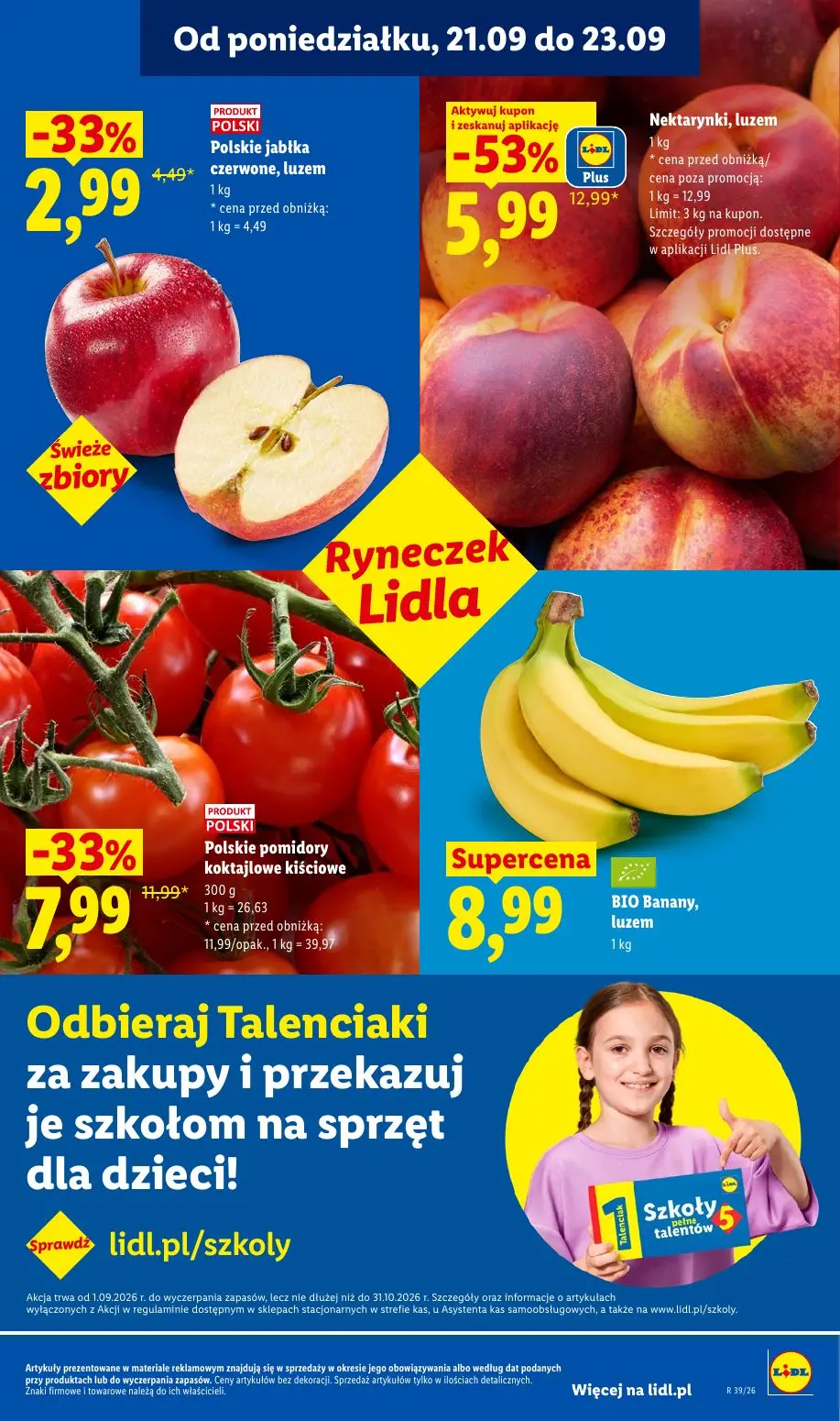 Lidl gazetka, strona 37 z 99 — Nektarynki, luzem, Polskie pomidory koktajlowe kiściowe, Polskie jabłka czerwone, luzem