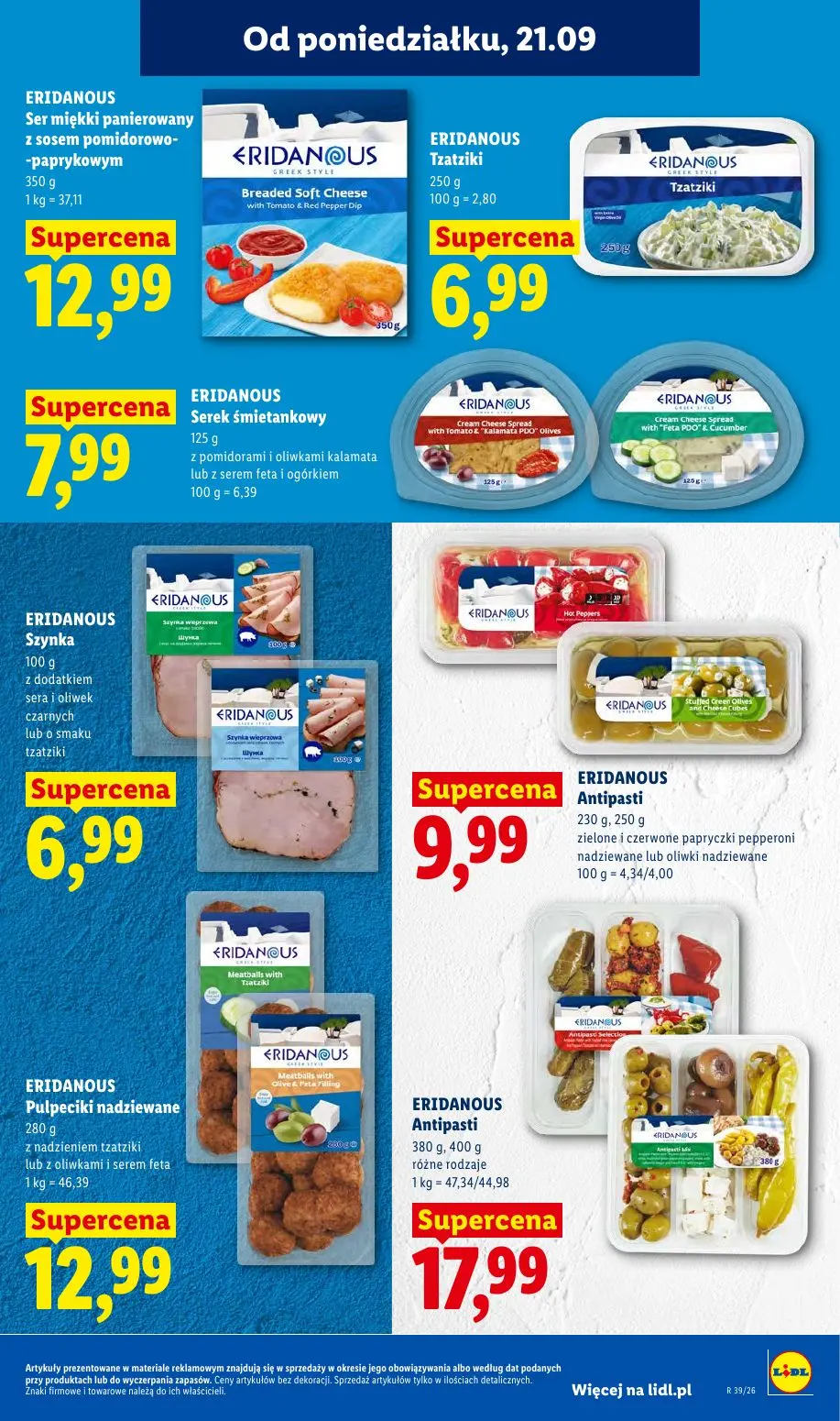 Lidl gazetka, strona 43 z 99 — ERIDANOUS Ser miękki panierowany z sosem pomidorowo-paprykowym, ERIDANOUS Tzatziki, ERIDANOUS…