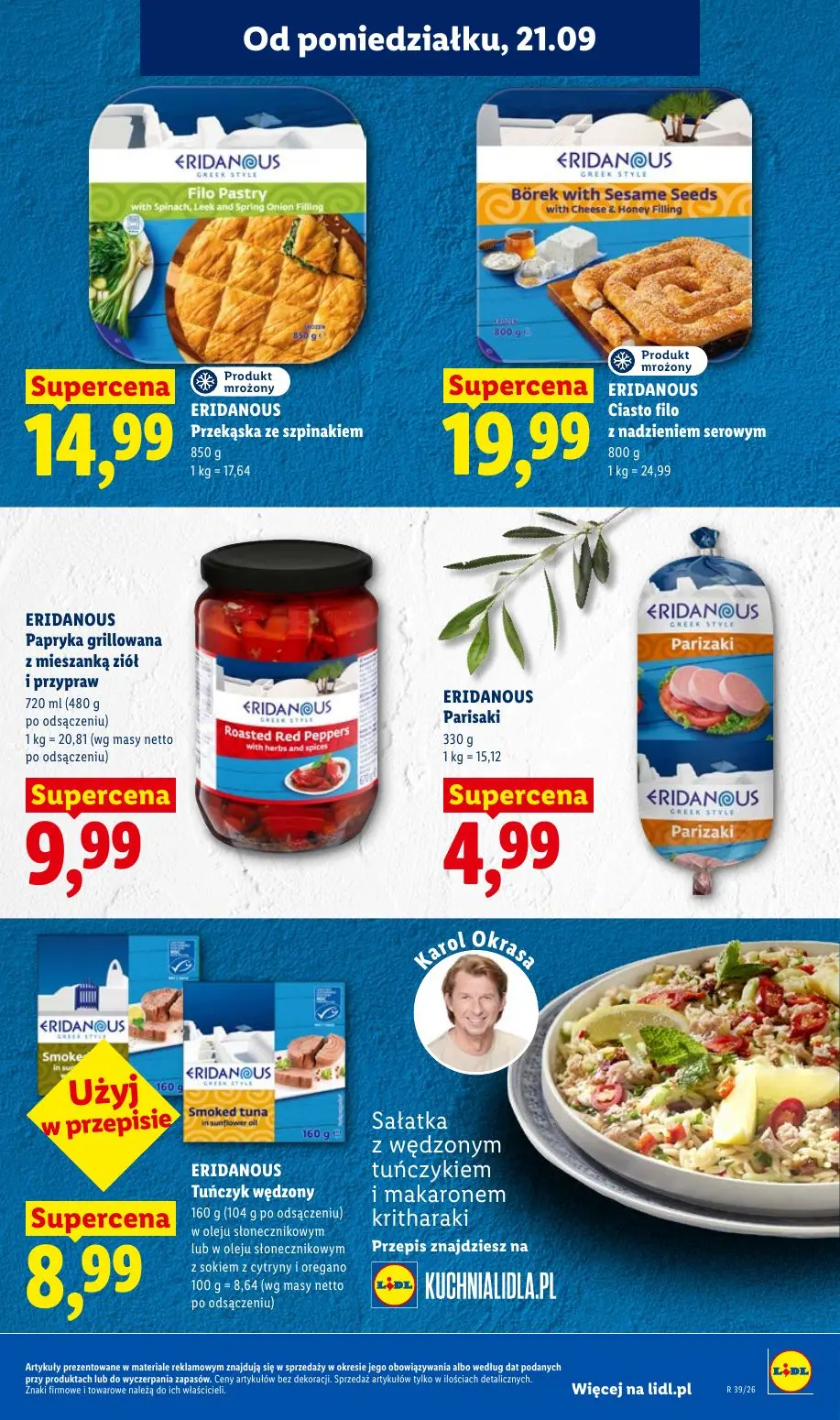 Lidl gazetka, strona 45 z 99 — Przekąska ze szpinakiem, Ciasto filo z nadzieniem serowym, Papryka grillowana z mieszanką zió…