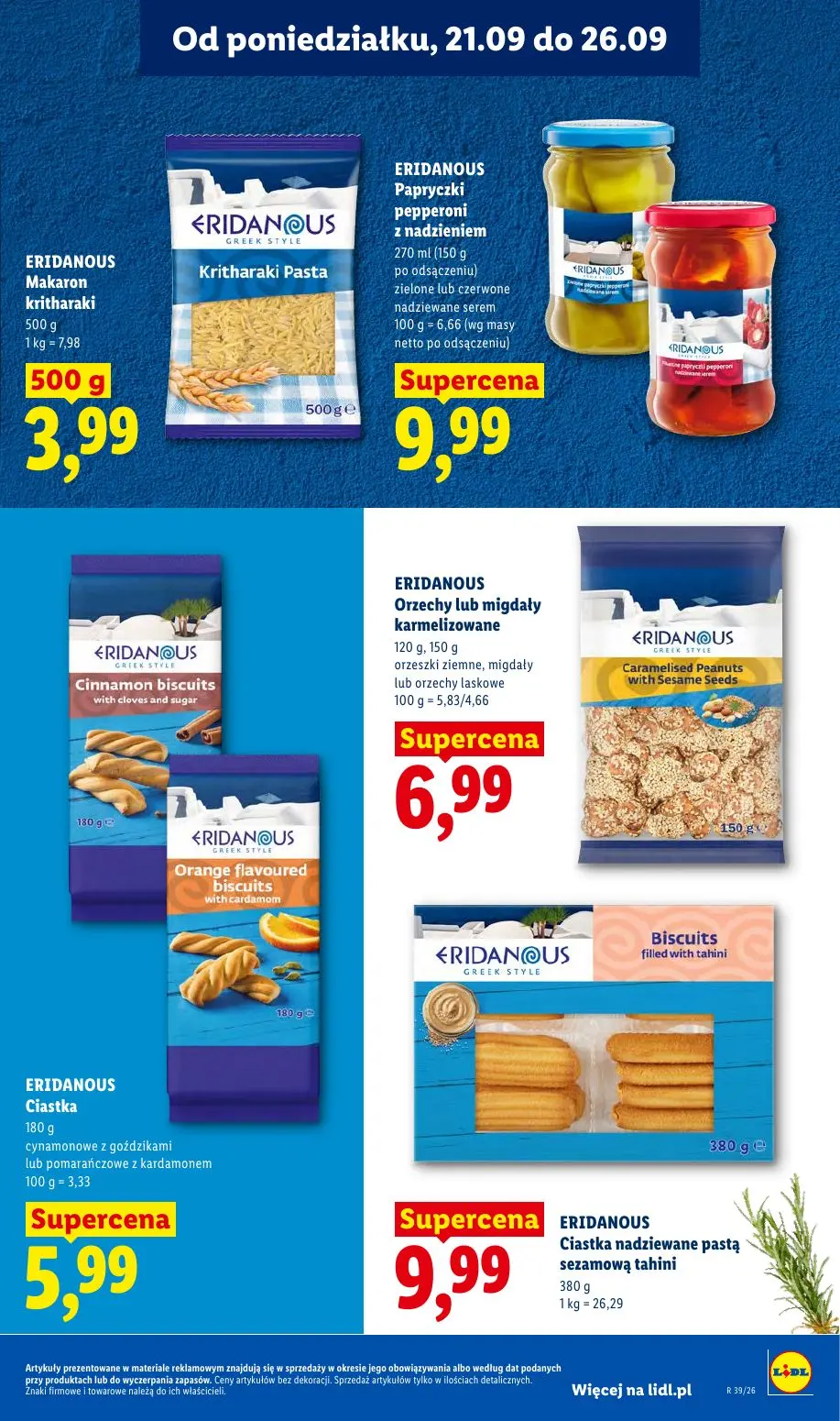 Lidl gazetka, strona 47 z 99 — ERIDANOUS Makaron kritharaki, ERIDANOUS Papryczki pepperoni z nadzieniem, ERIDANOUS Orzechy l…