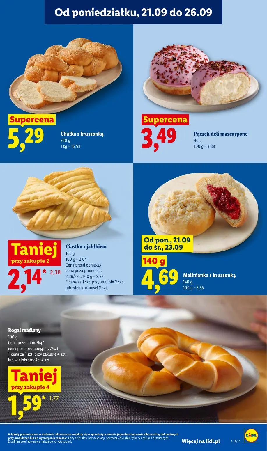 Lidl gazetka, strona 51 z 99 — Ciastko z jabłkiem, Rogal maślany, Chałka z kruszonką
