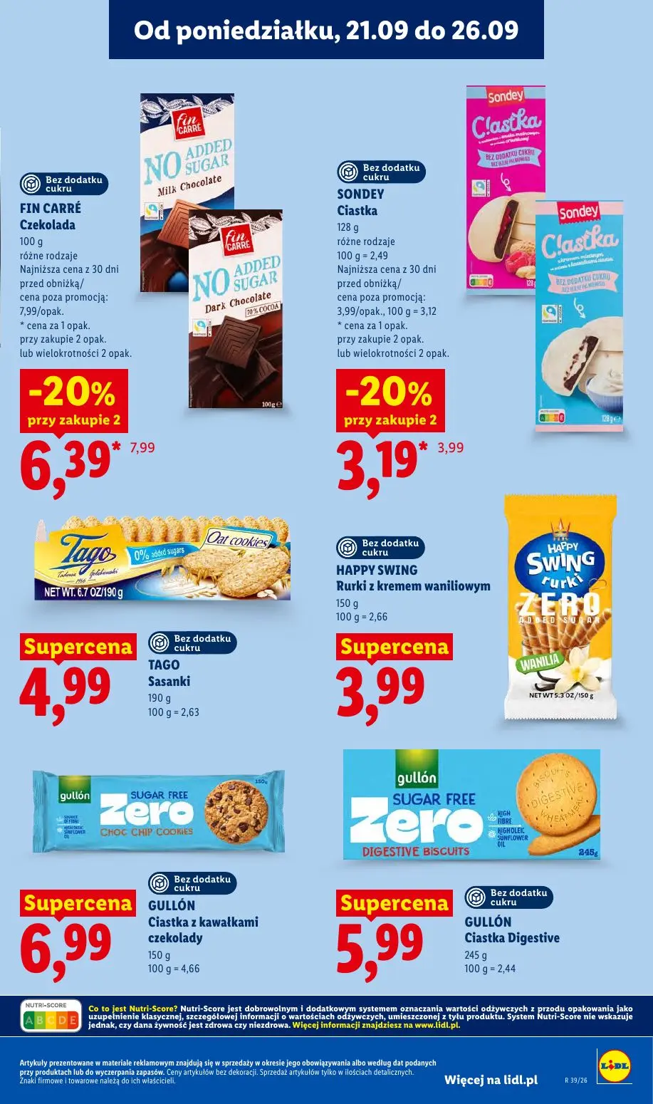 Lidl gazetka, strona 55 z 99 — FIN CARRÉ Czekolada, SONDEY Ciastka, TAGO Sasanki