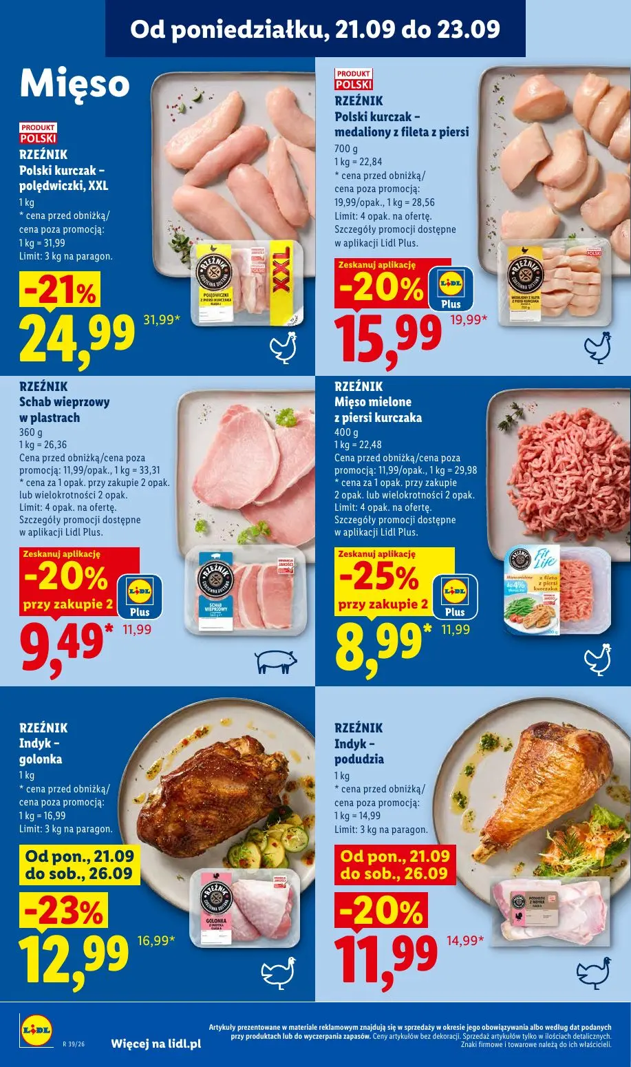 Lidl gazetka, strona 60 z 99 — Polski kurczak - polędwiczki, XXL, Polski kurczak - medaliony z fileta z piersi, Indyk - golo…