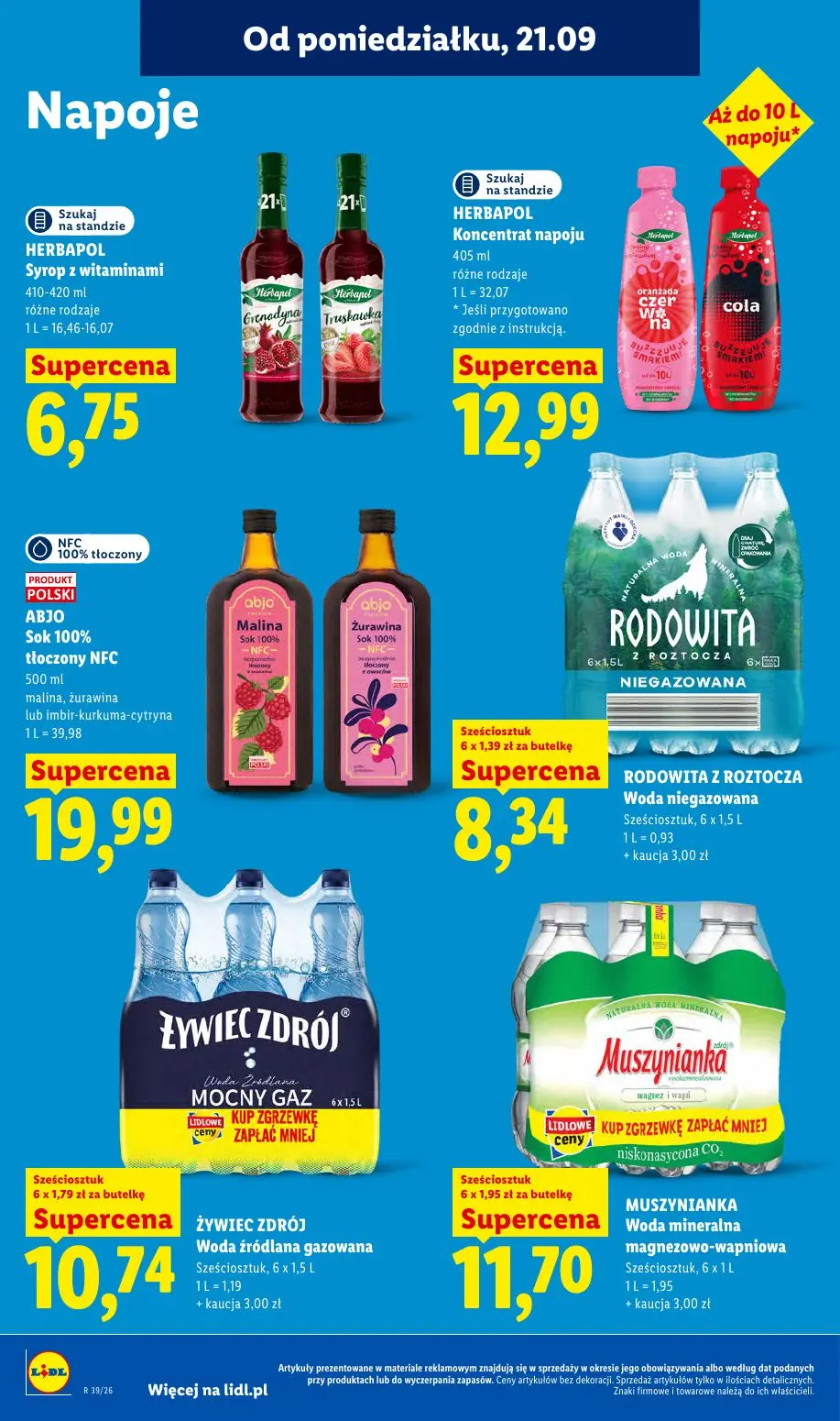Lidl gazetka, strona 76 z 99 — HERBAPOL Syrop z witaminami, HERBAPOL Koncentrat napoju, ABJO Sok 100% tłoczony NFC