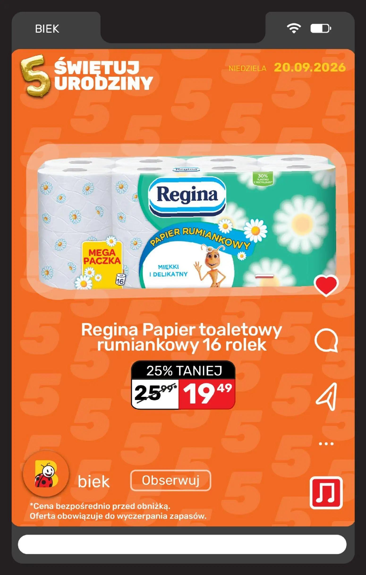 Biedronka gazetka, strona 4 z 31 — Regina Papier toaletowy rumiankowy 16 rolek