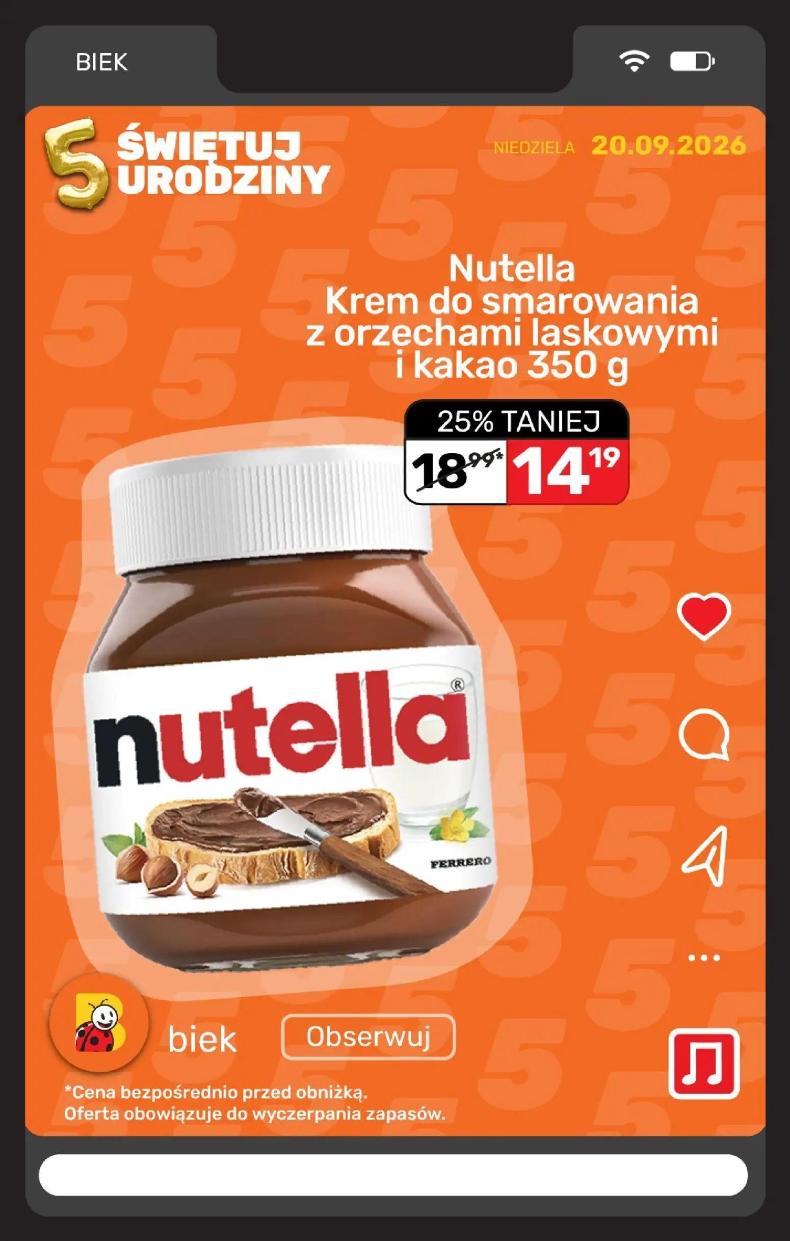 Biedronka gazetka, strona 5 z 31 — Nutella Krem do smarowania z orzechami laskowymi i kakao