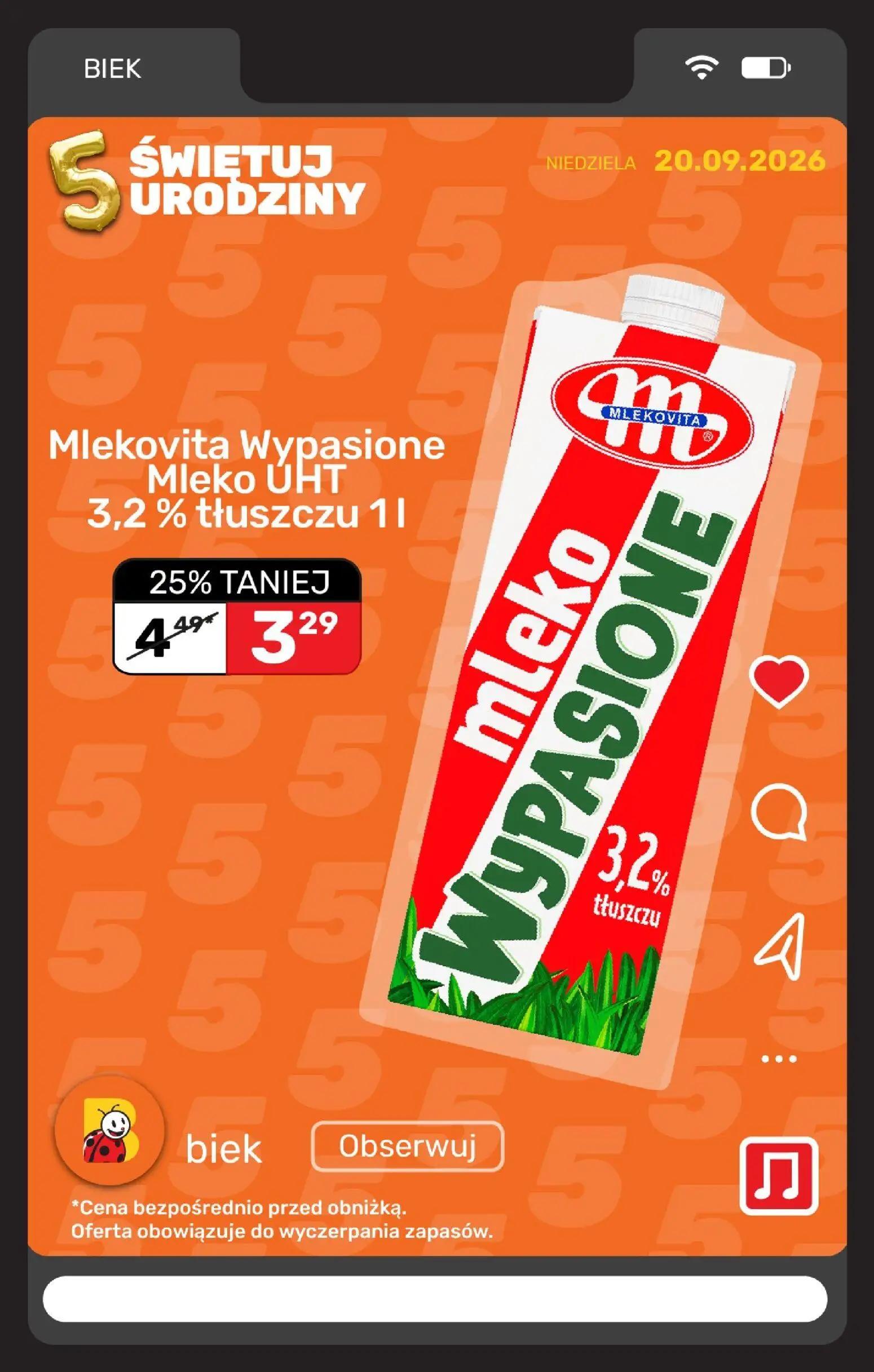 Biedronka gazetka, strona 6 z 31 — Mlekovita Wypasione Mleko UHT