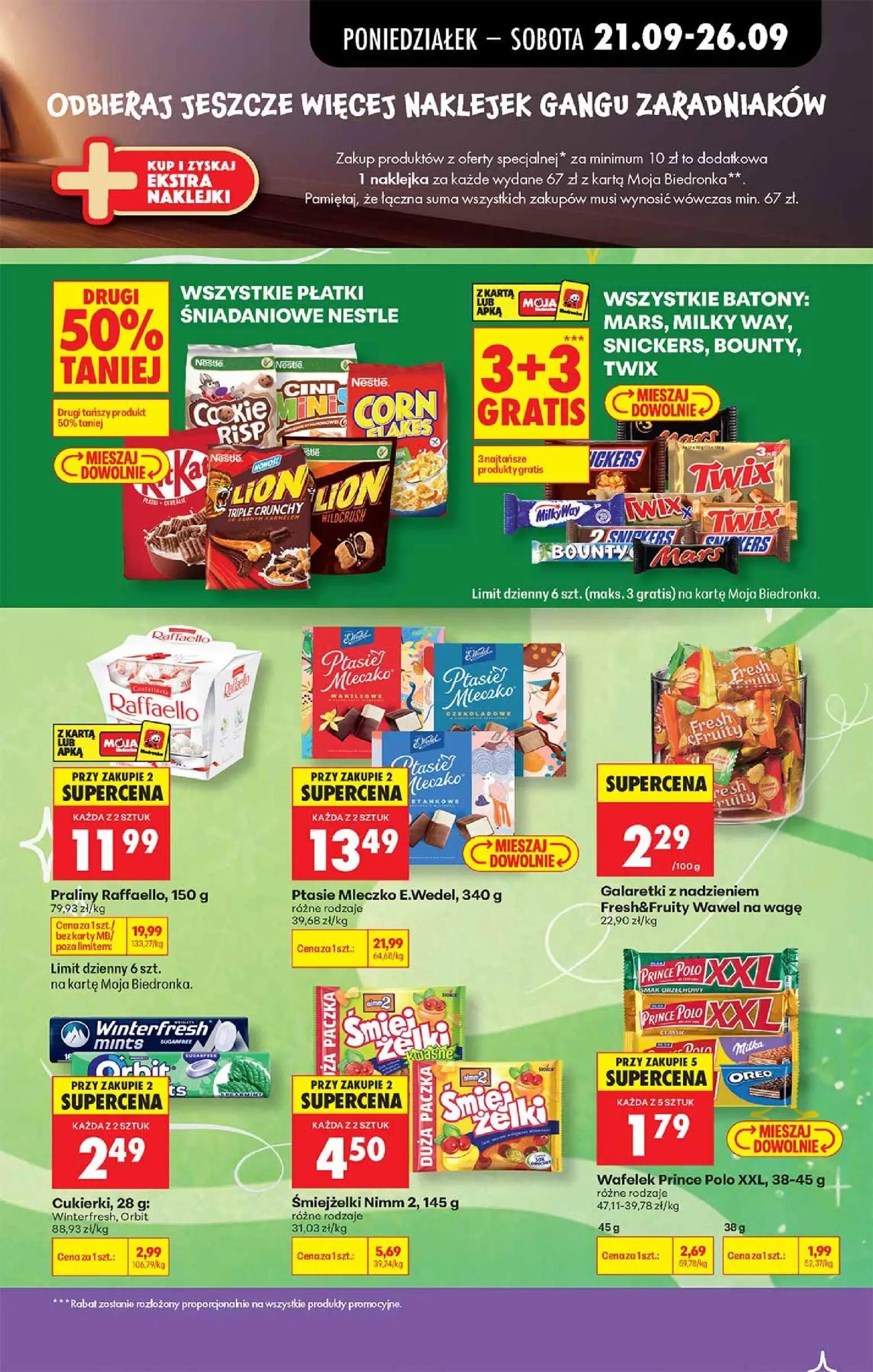 Biedronka gazetka, strona 5 z 11 — Ptasie Mleczko E.Wedel, Praliny Raffaello, Śmiejżelki Nimm 2