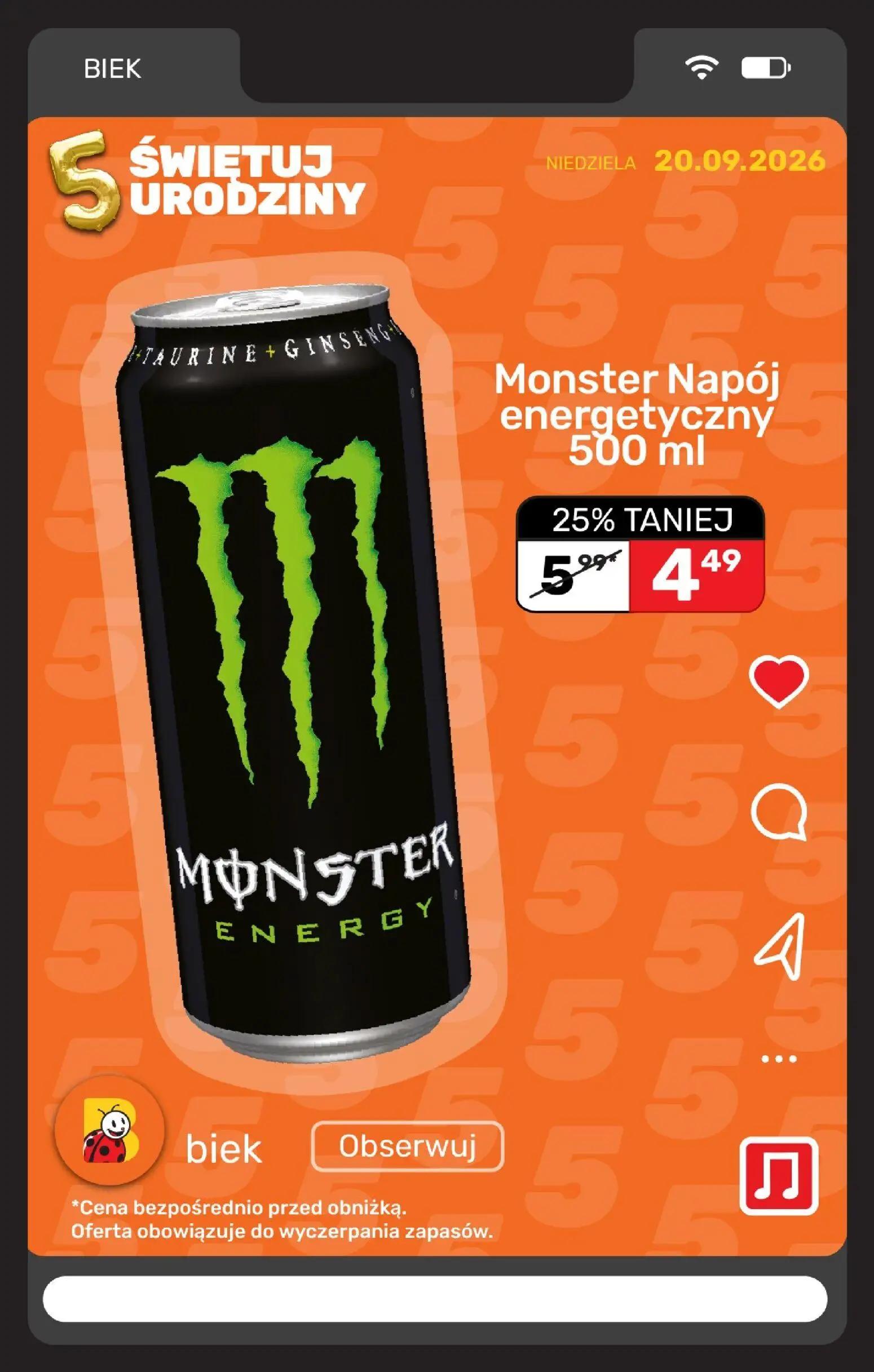 Biedronka gazetka, strona 8 z 31 — Monster Napój energetyczny