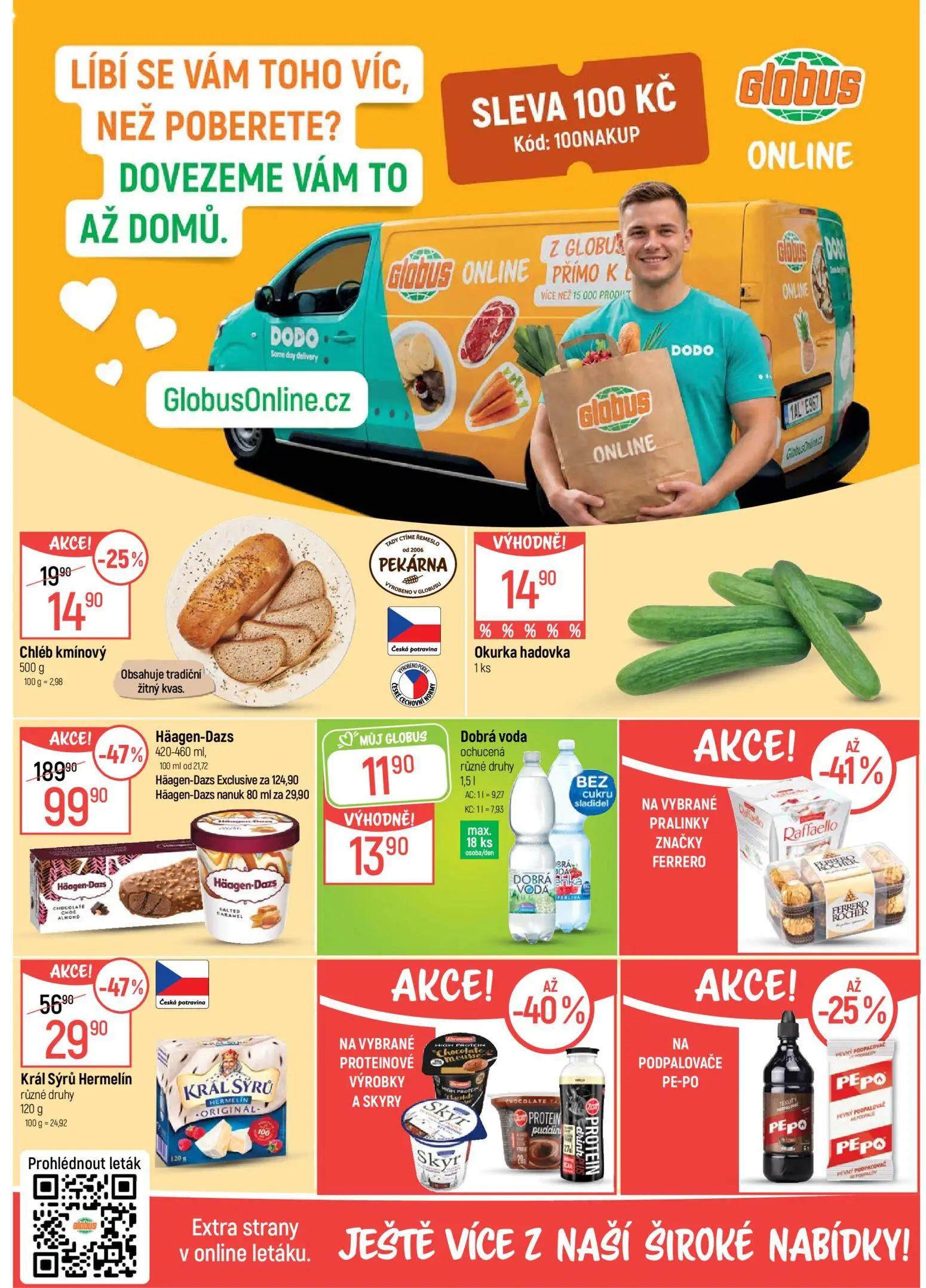GLOBUS leták, strana 2 z 51 — Häagen-Dazs, Král Sýrů Hermelín, Chléb kmínový
