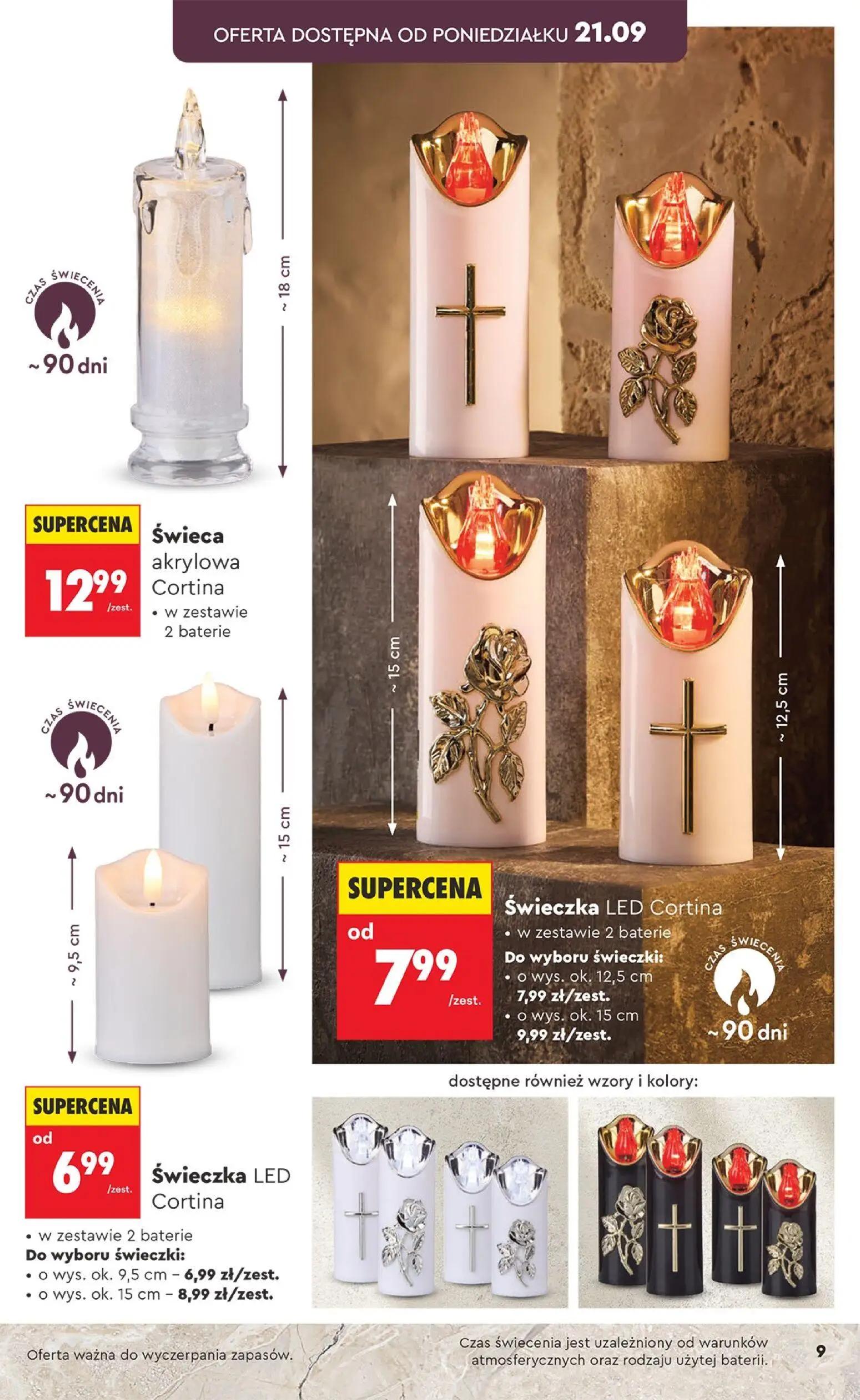 Biedronka gazetka, strona 9 z 16 — Świeczka LED Cortina, Świeczka LED Cortina, Świeca akrylowa Cortina