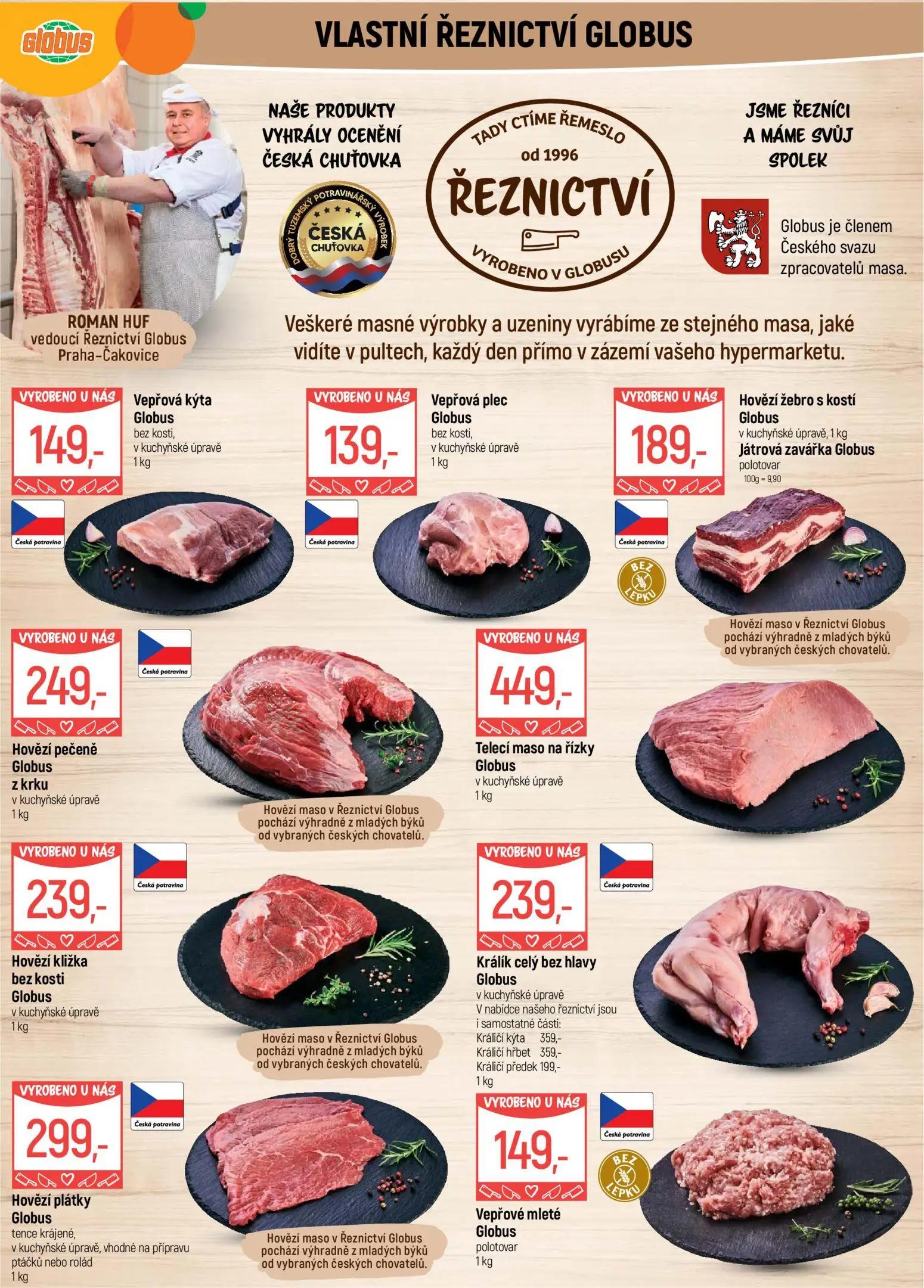 GLOBUS leták, strana 5 z 51 — Vepřová kýta Globus, Vepřová plec Globus, Hovězí žebro s kostí Globus
