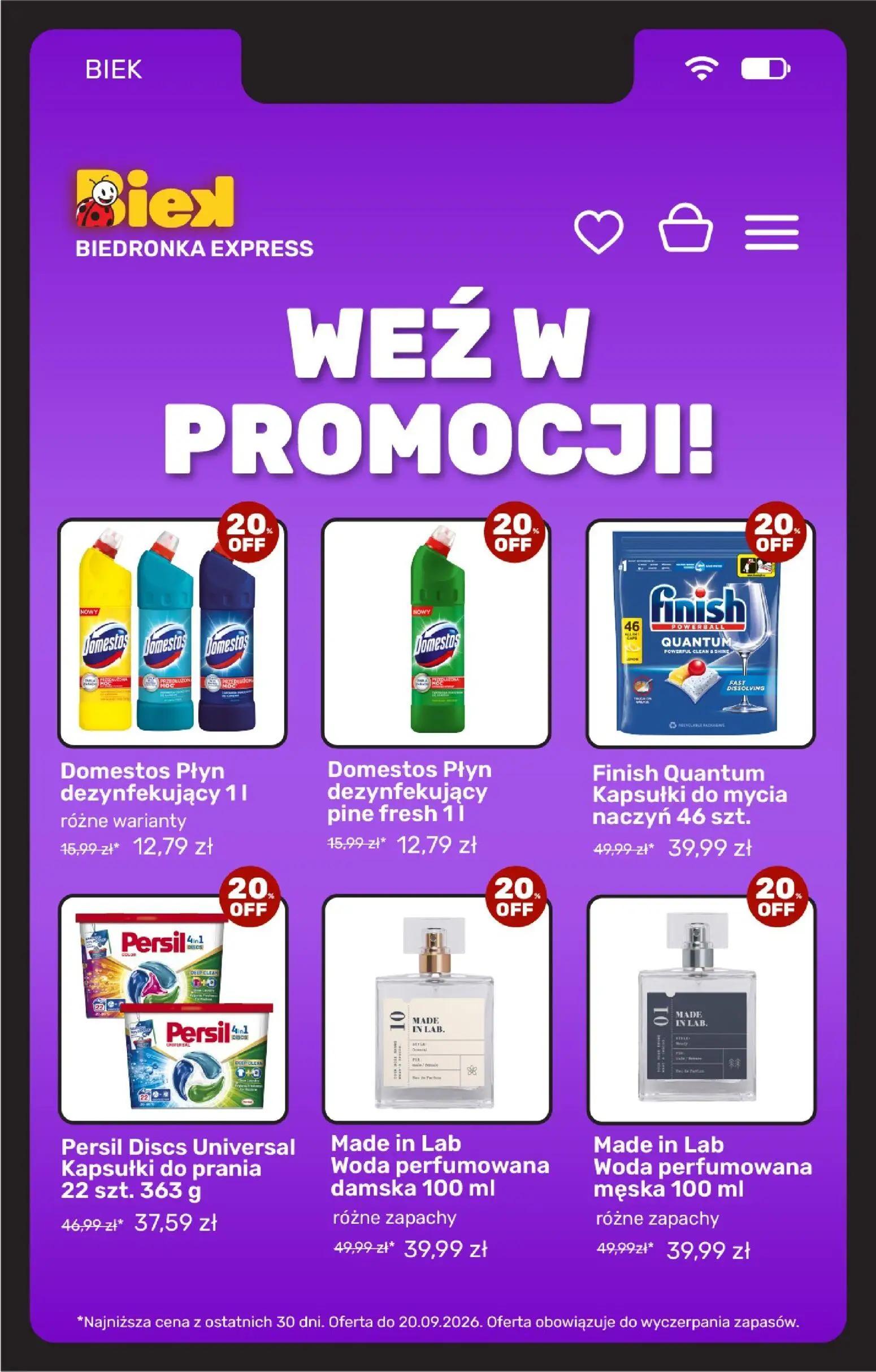 Biedronka gazetka, strona 14 z 31 — Finish Quantum Kapsułki do mycia naczyń, Made in Lab Woda perfumowana damska, Made in La…