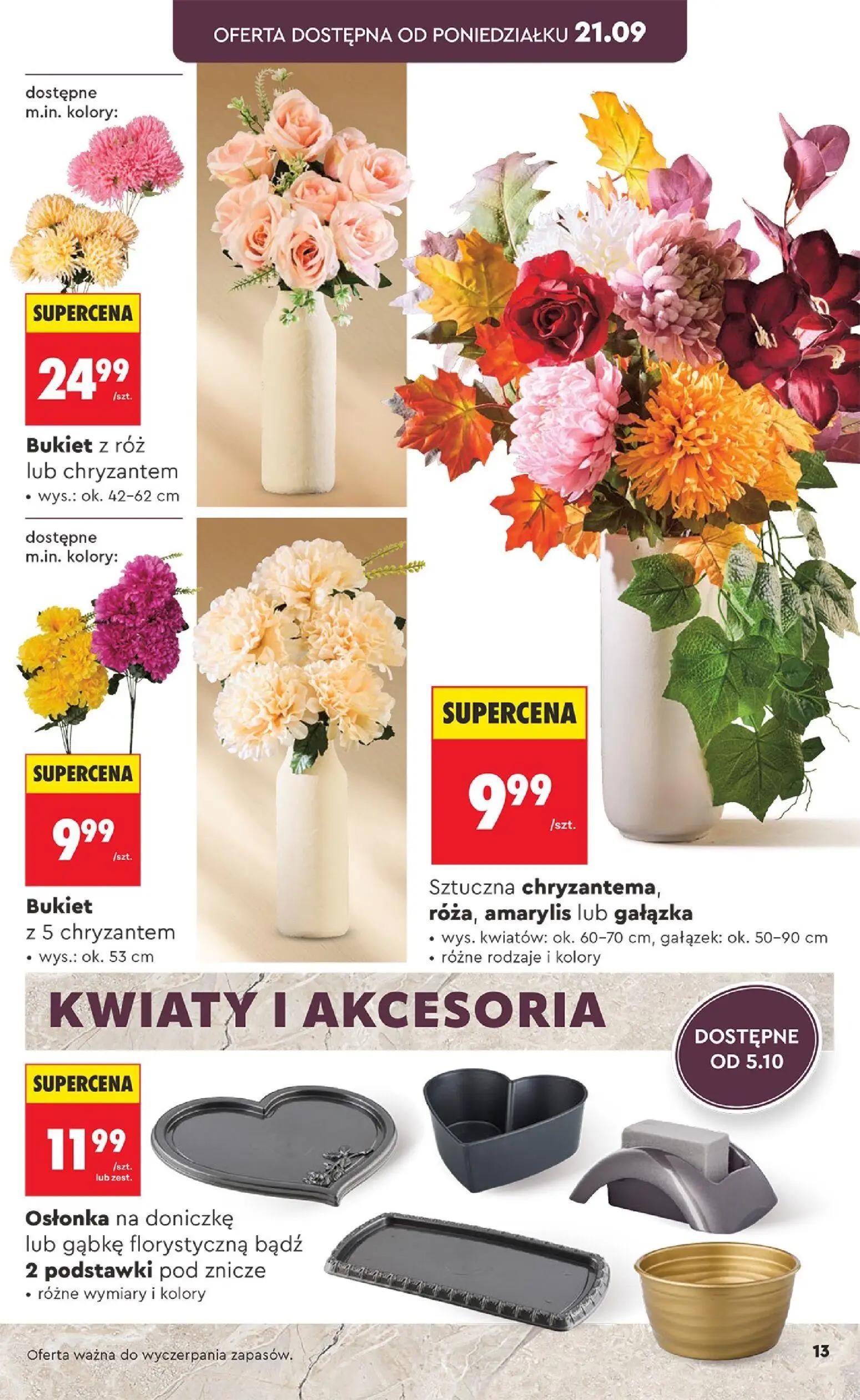 Biedronka gazetka, strona 13 z 16 — Bukiet z róż lub chryzantem, Bukiet z 5 chryzantem, Sztuczna chryzantema, róża, amarylis…