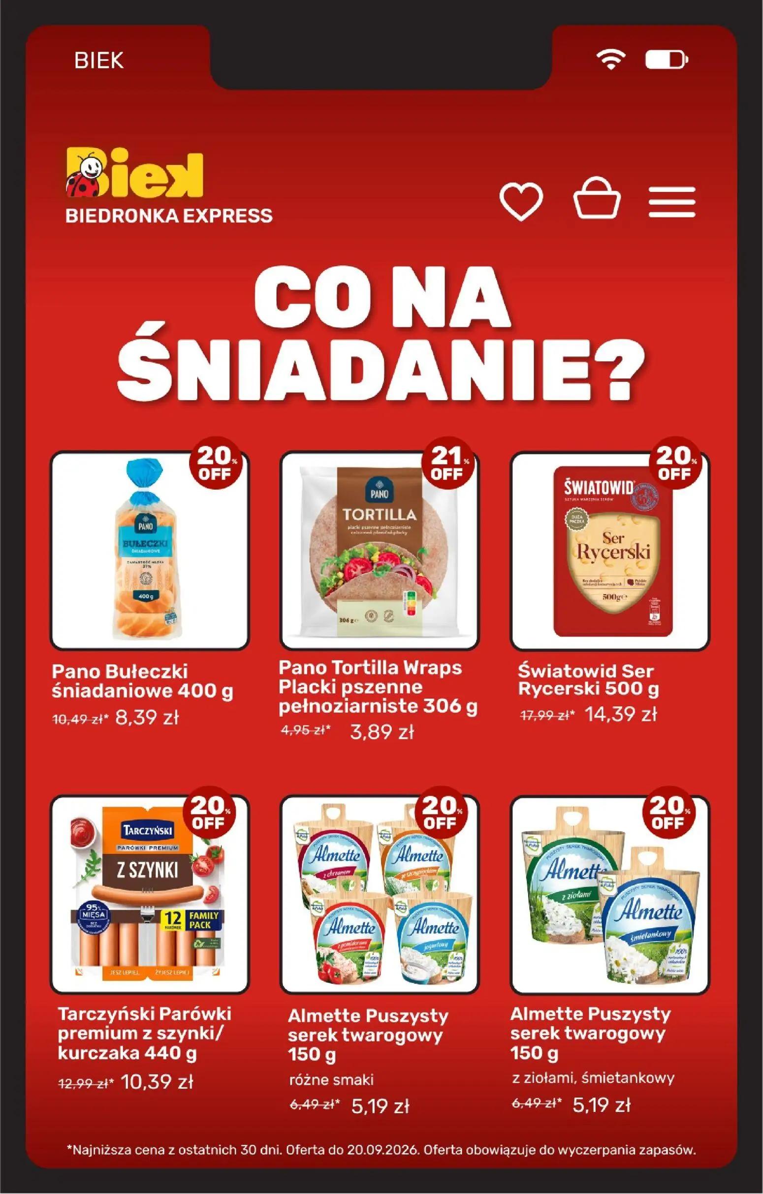 Biedronka gazetka, strona 18 z 31 — Światowid Ser Rycerski, Tarczyński Parówki premium z szynki/kurczaka, Pano Bułeczki śnia…