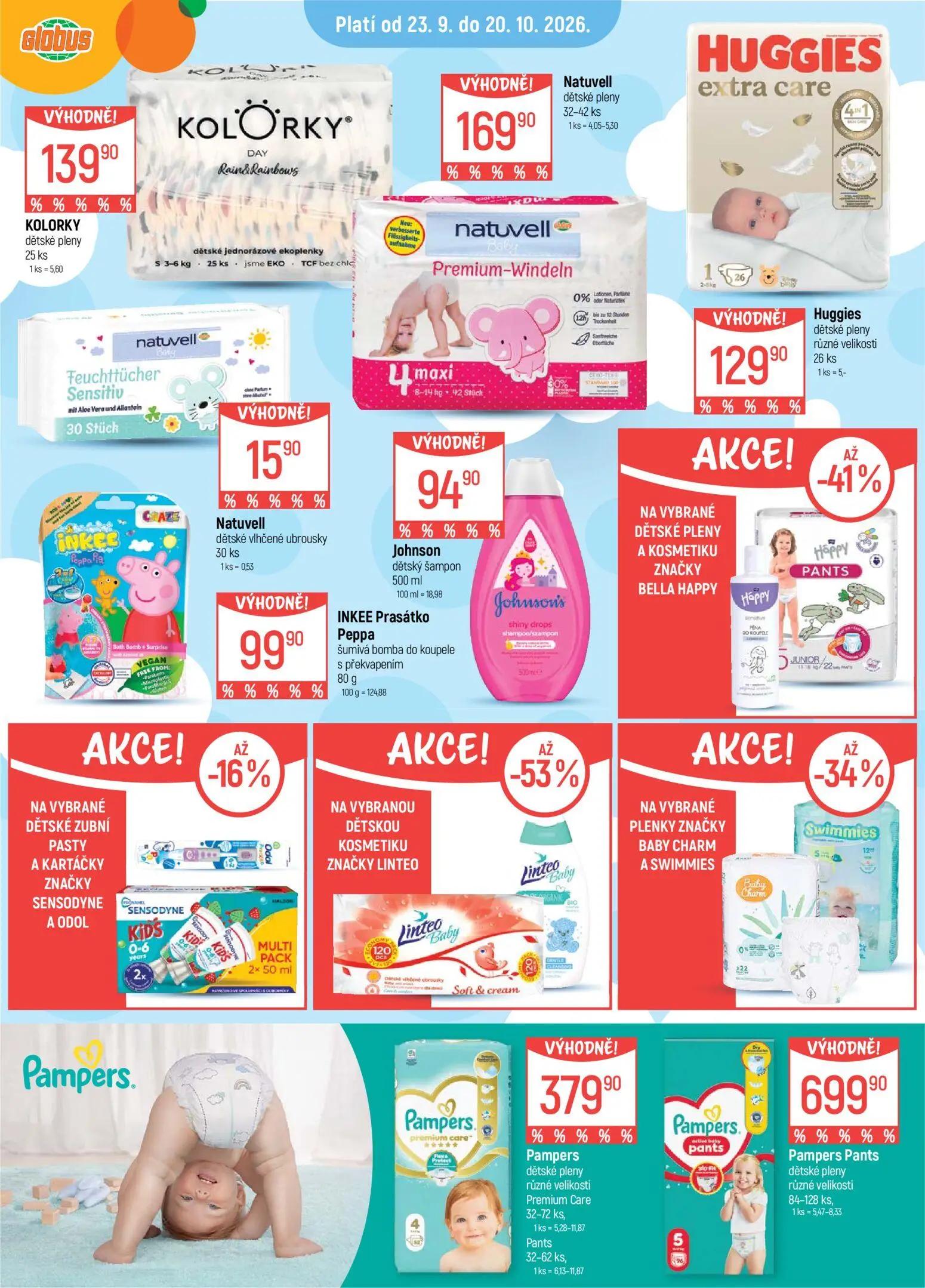 GLOBUS leták, strana 13 z 51 — KOLORKY dětské pleny, Natuvell dětské pleny, Huggies dětské pleny