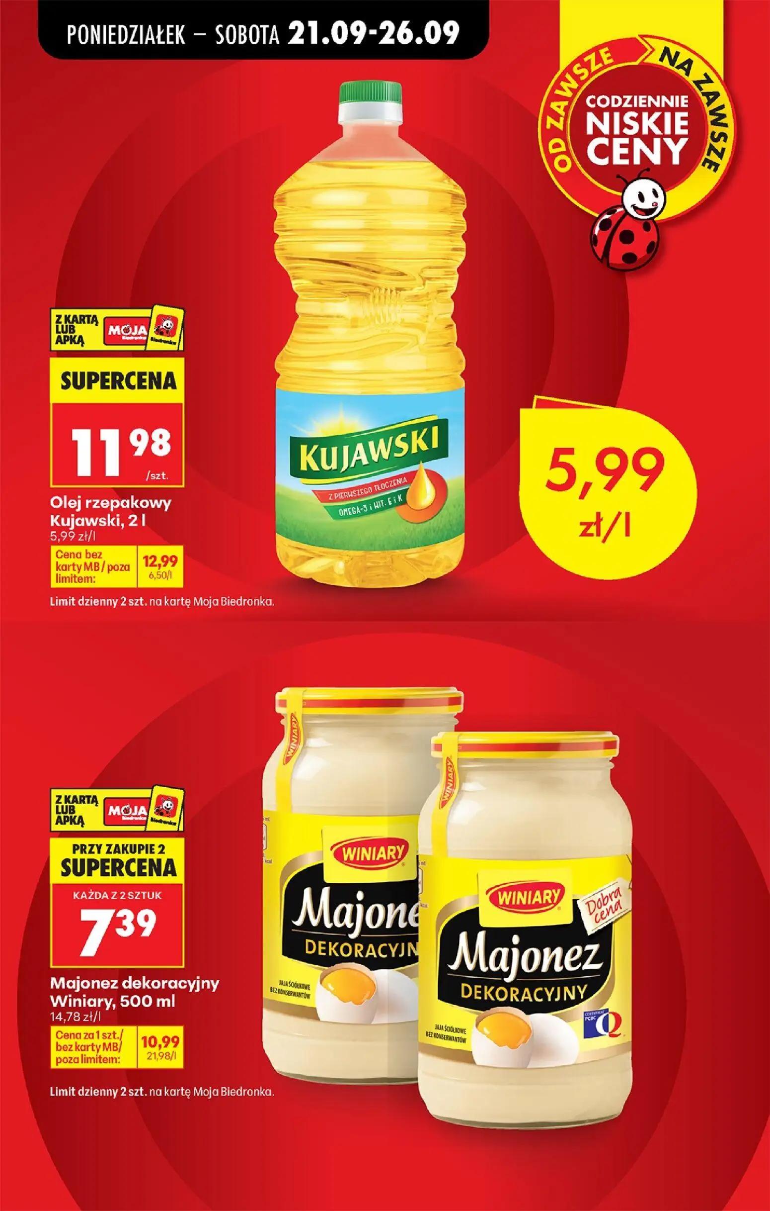 Biedronka gazetka, strona 10 z 101 — Majonez dekoracyjny Winiary, Olej rzepakowy Kujawski