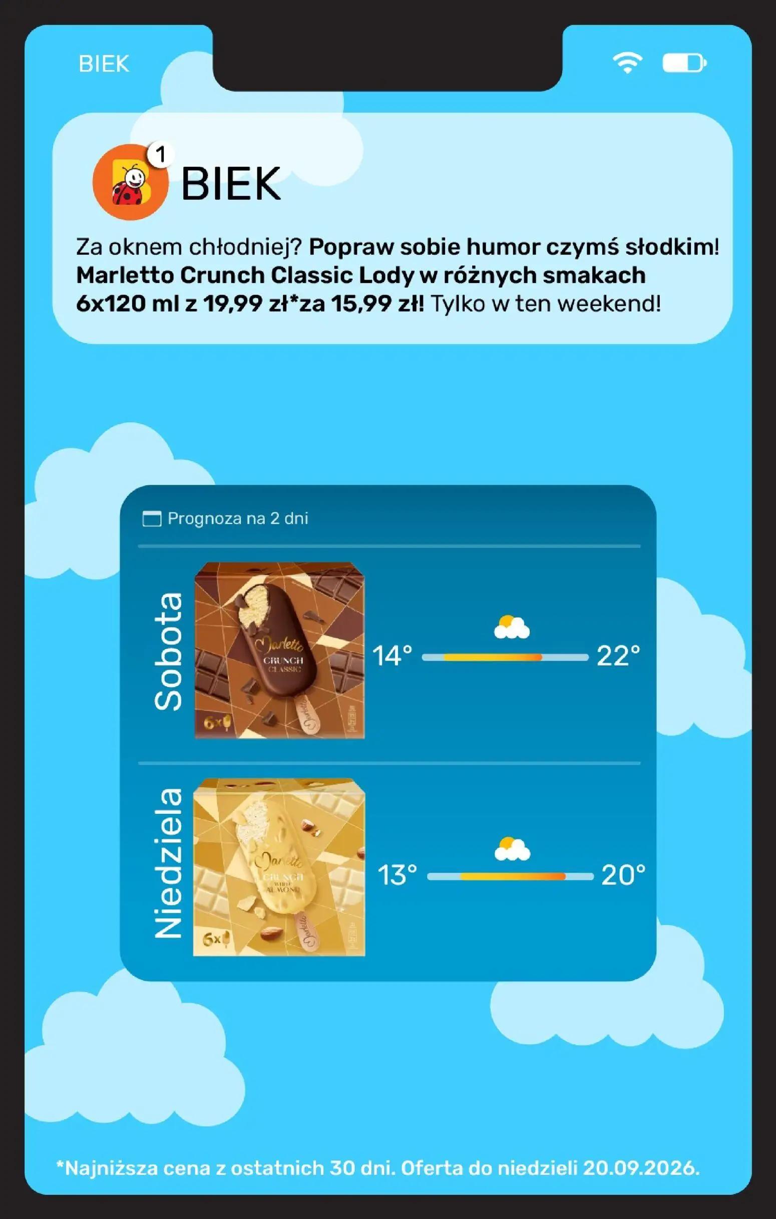 Biedronka gazetka, strona 23 z 31 — Marletto Crunch Classic Lody