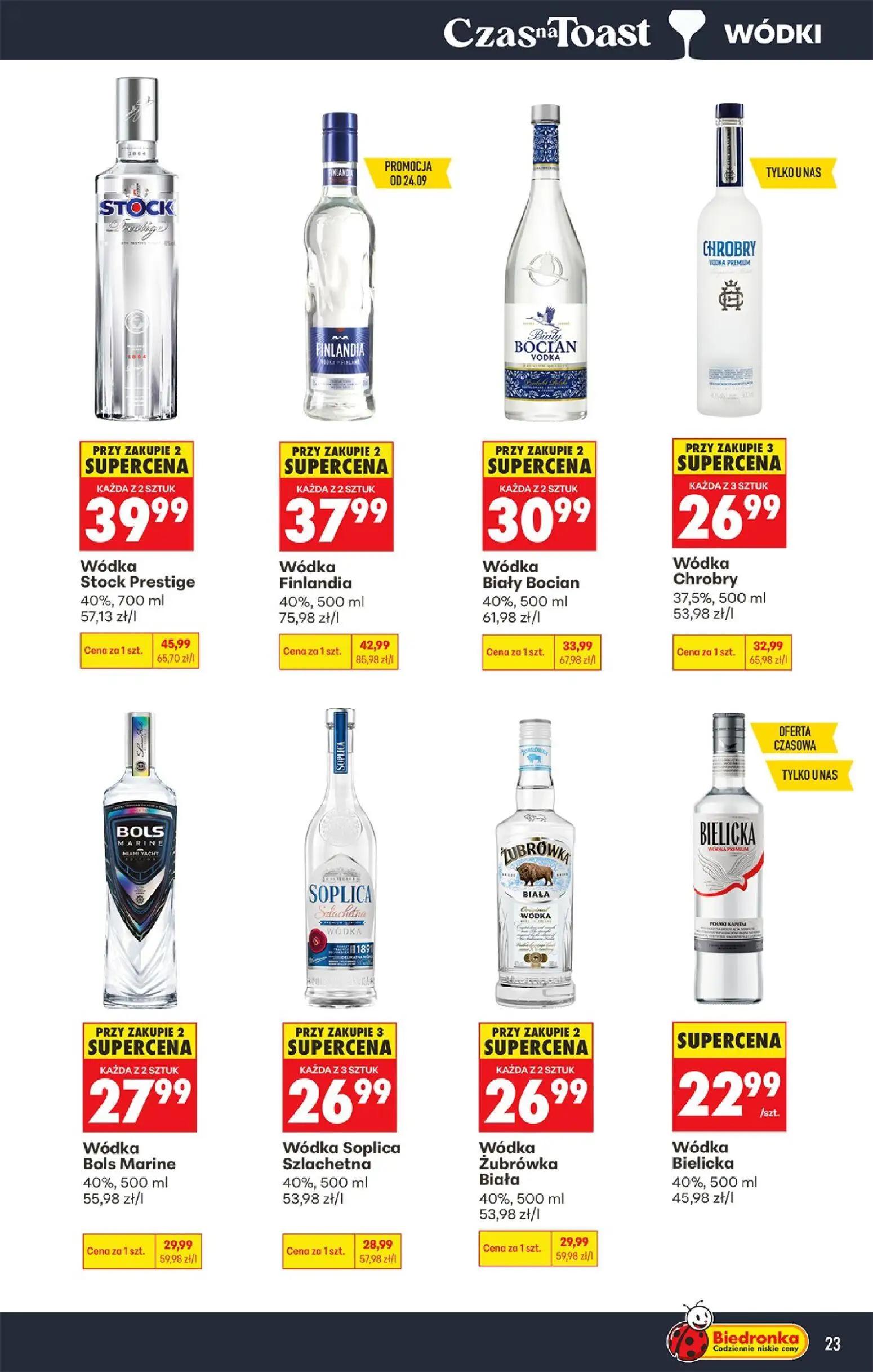 Biedronka gazetka, strona 25 z 38 — Wódka Stock Prestige, Wódka Chrobry, Wódka Finlandia