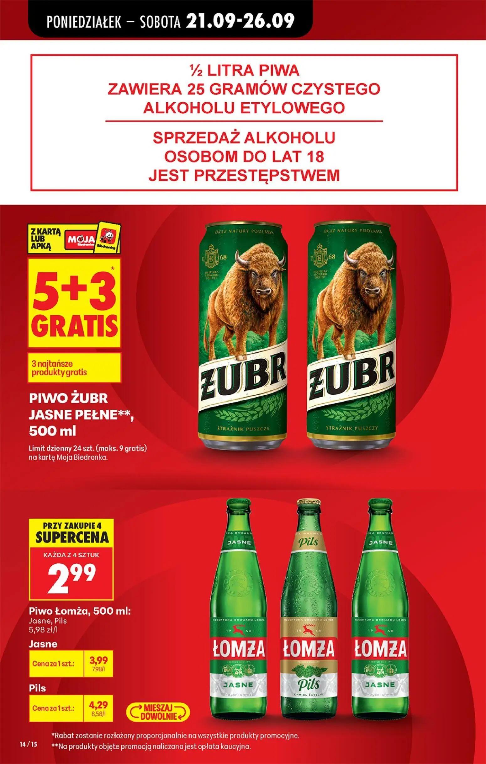 Biedronka gazetka, strona 18 z 101 — Piwo Łomża, Jasne, Piwo Łomża, Pils, Piwo Łomża, Jasne, Pils