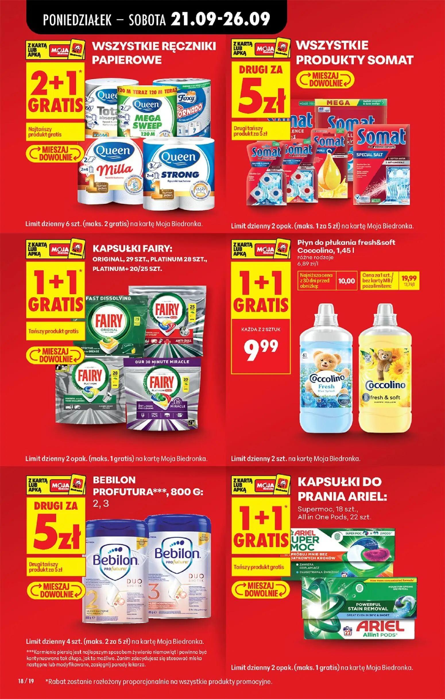 Biedronka gazetka, strona 20 z 101 — Płyn do płukania fresh&soft Coccolino, Wszystkie produkty Somat, Bebilon Profutura