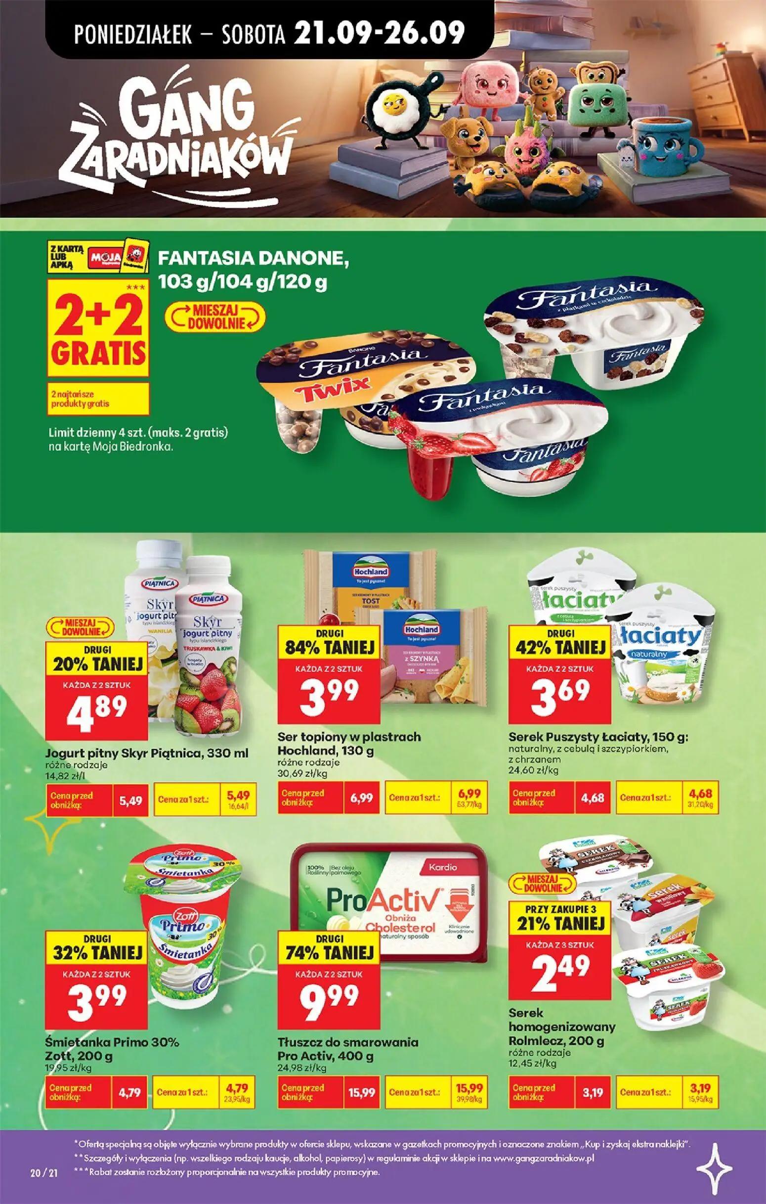 Biedronka gazetka, strona 24 z 101 — Tłuszcz do smarowania Pro Activ, Ser topiony w plastrach Hochland, Serek Puszysty Łacia…